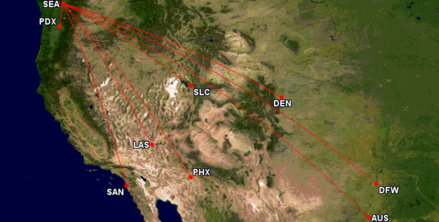 STARLUX Airlines and Alaska Airlines codeshare network in the US