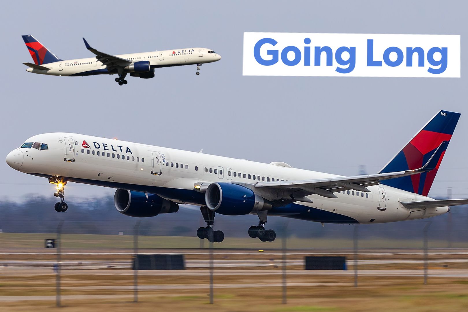 Delta Air Lines Boeing 757 going long.