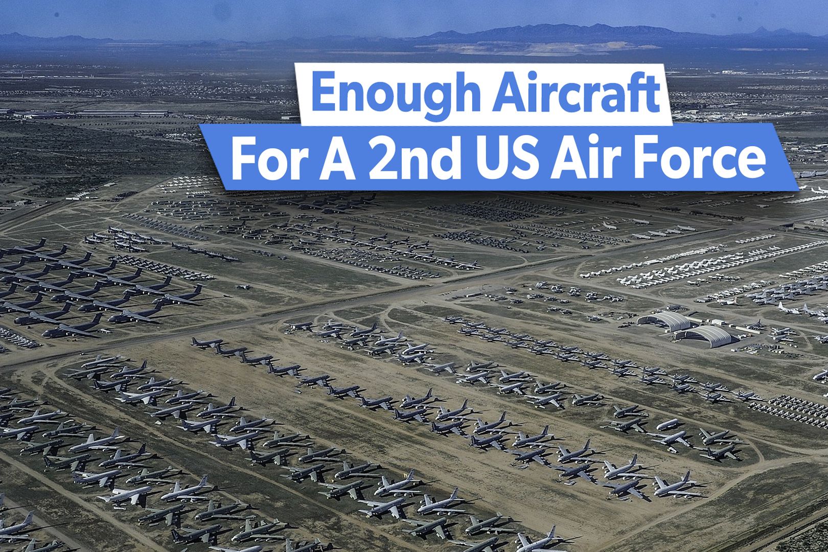 Aerial view of Davis Monthan Air Force Base boneyard