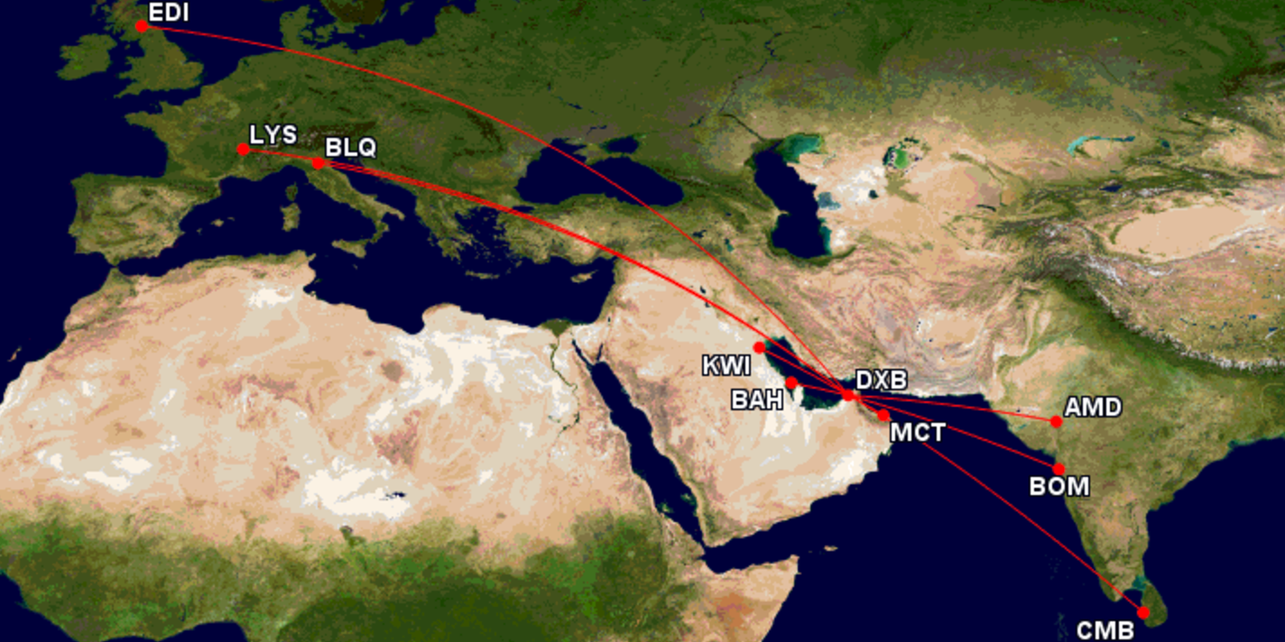 Emirates Airbus A350-900 route list
