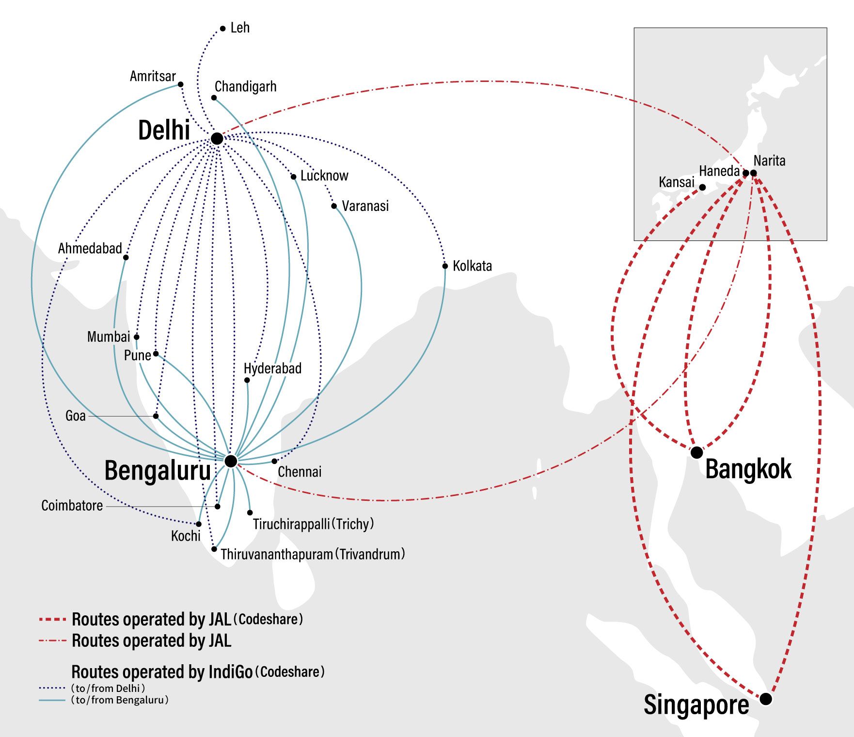 Codeshare map