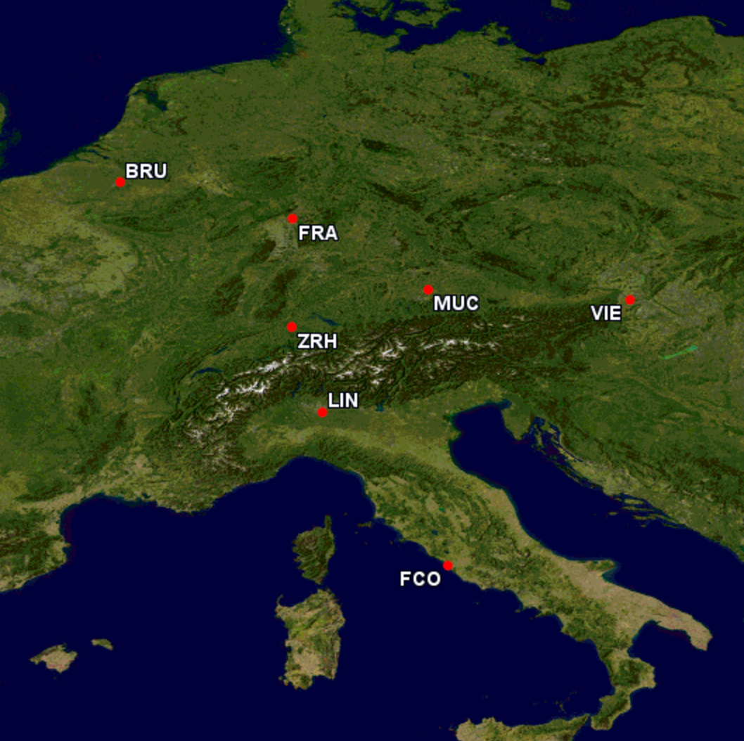 Lufthansa Group and ITA Airways hubs