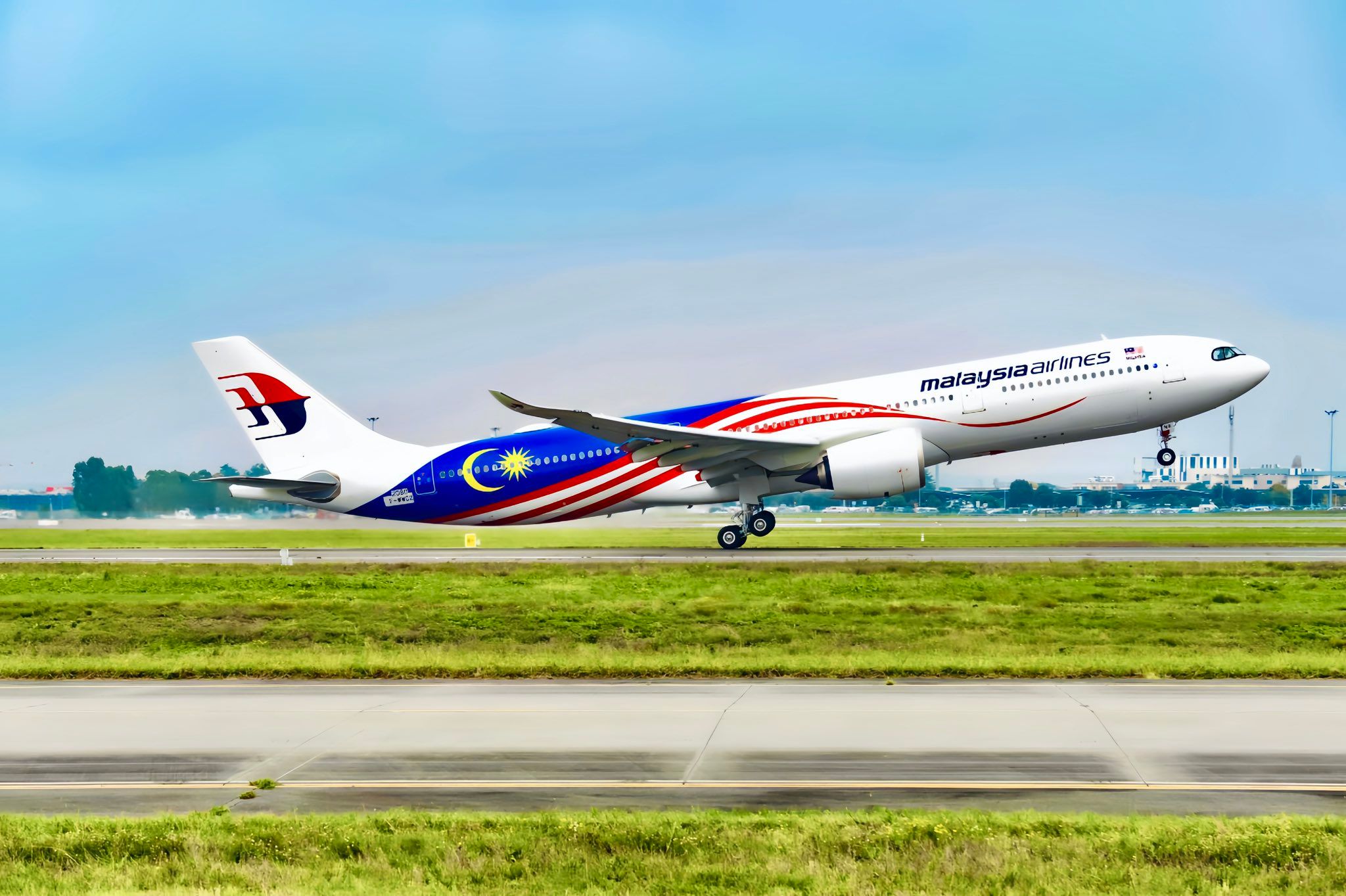 Malaysia Airlines Airbus A330-900 departing on its first test flight