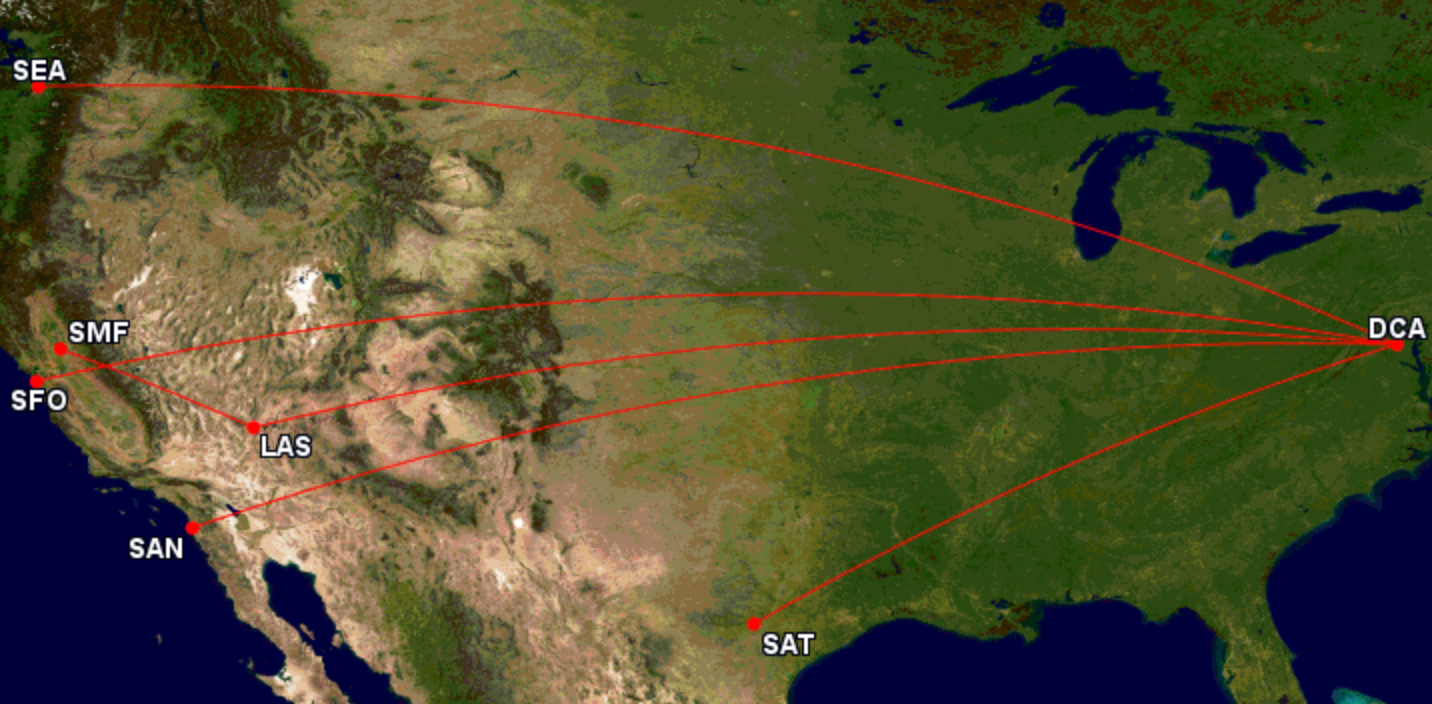 Possible new routes from DCA