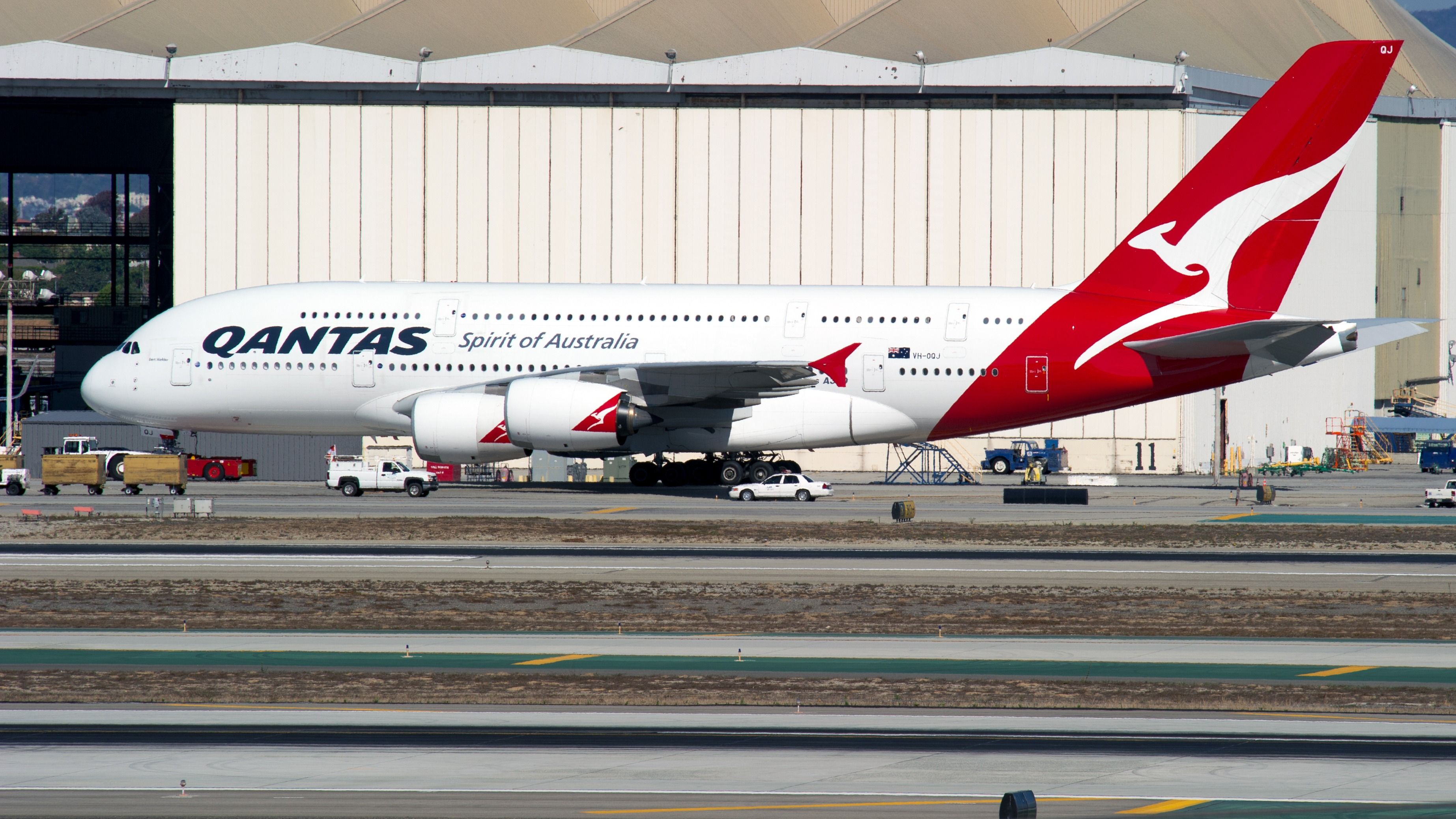 Qantas Airbus A380 at LAX shutterstock_124798060