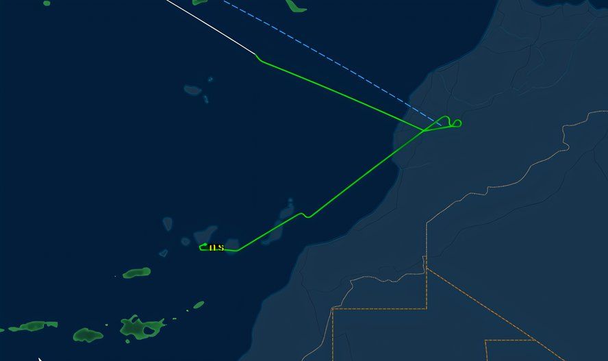 United 628 Flight Path