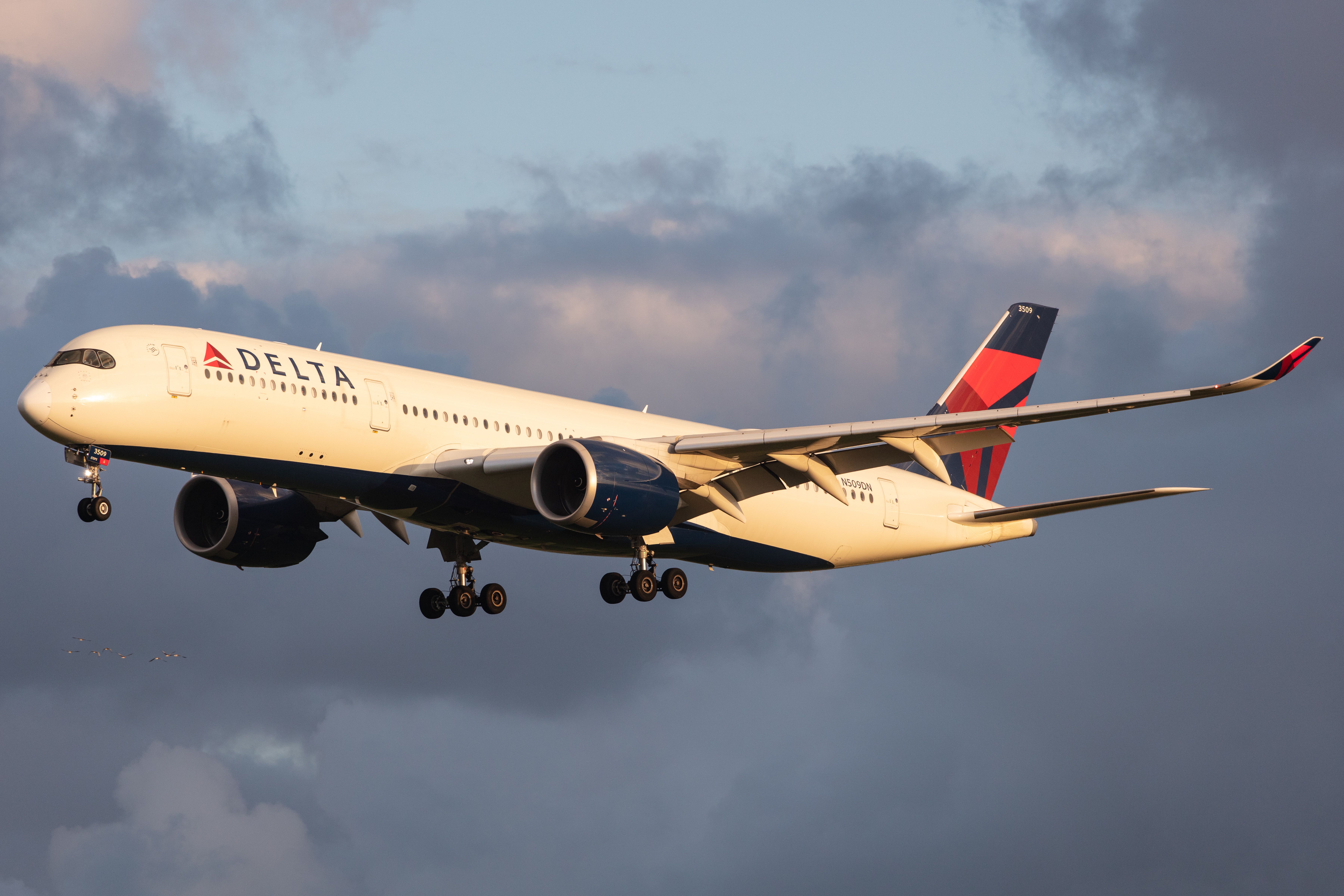 Delta Air Lines Airbus A350-900 Landing In Amsterdam