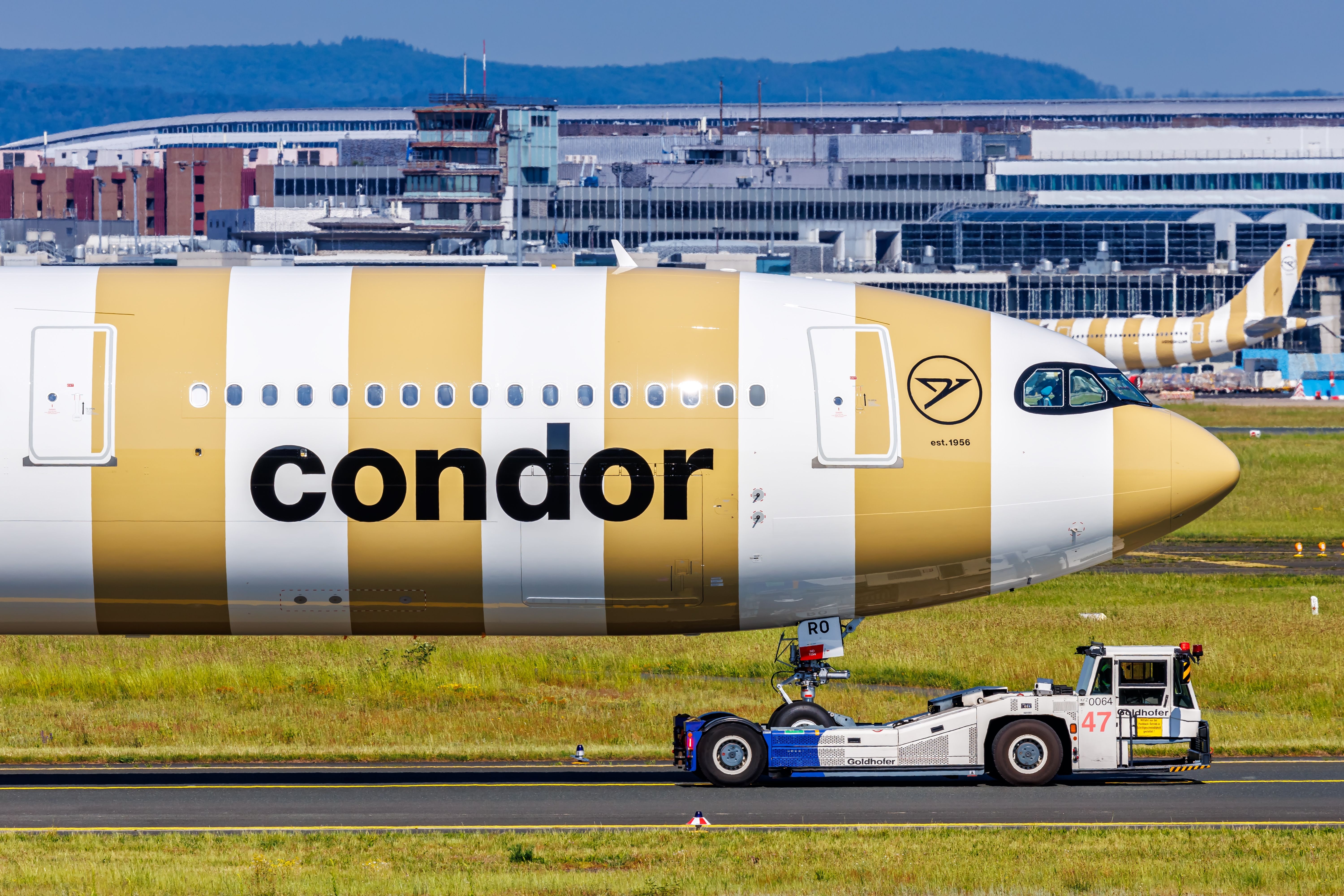 Frankfurt, Germany - May 14, 2024: Condor Airbus A330-900 airplane at Frankfurt Airport (FRA) in Germany.