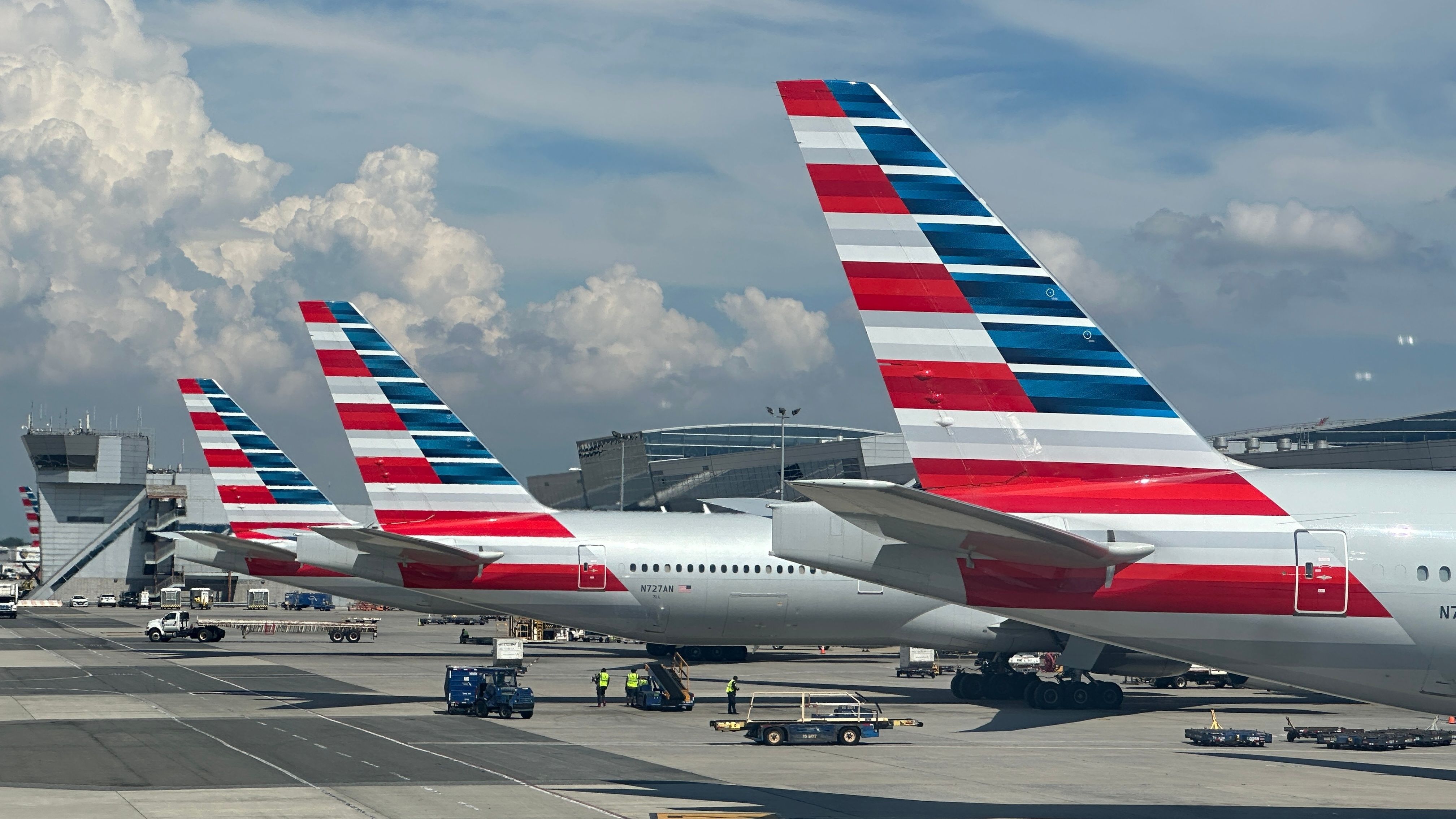 American Airlines planes lined up