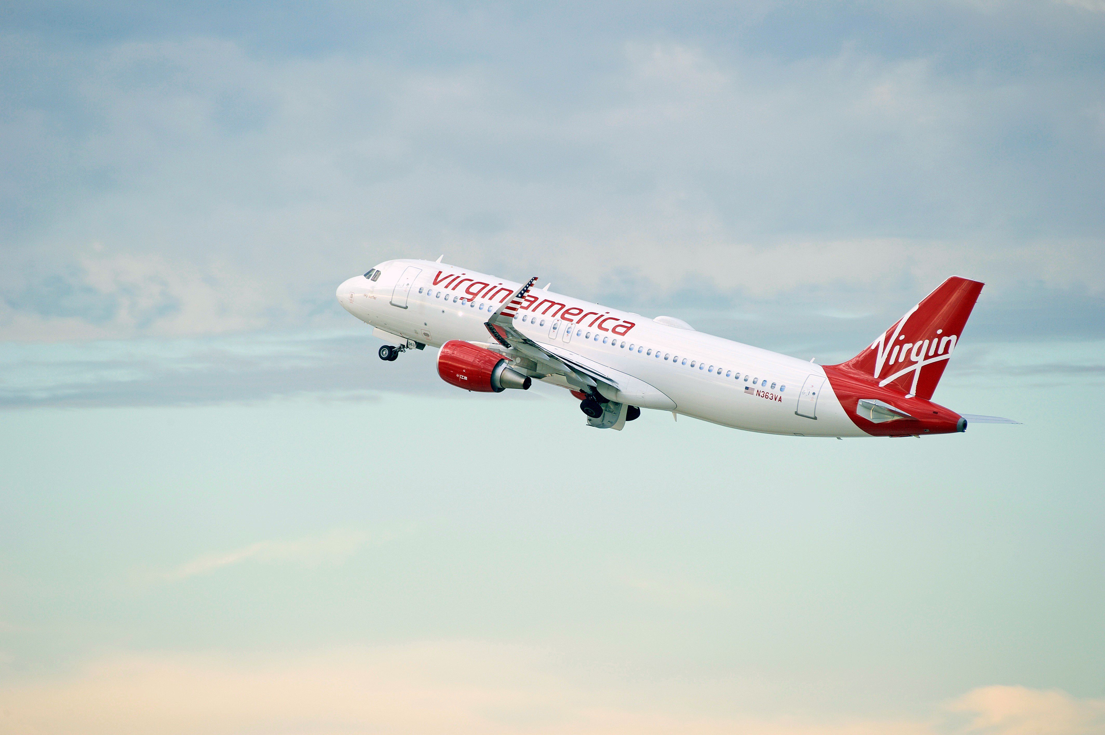 Virgin America Airbus A320 taking off.