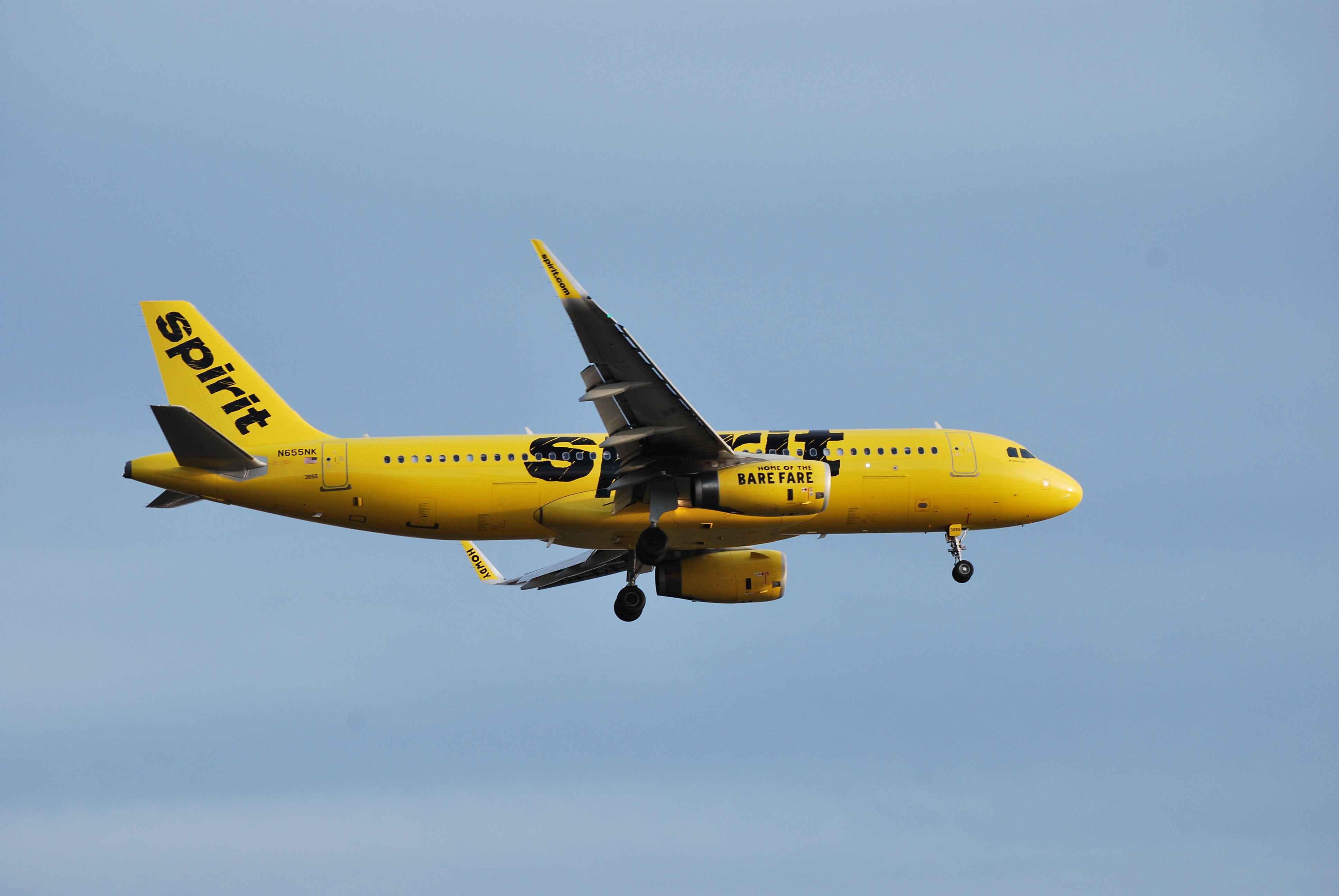 Spirit Airlines Airbus A320 departing BOS shutterstock_1881728479