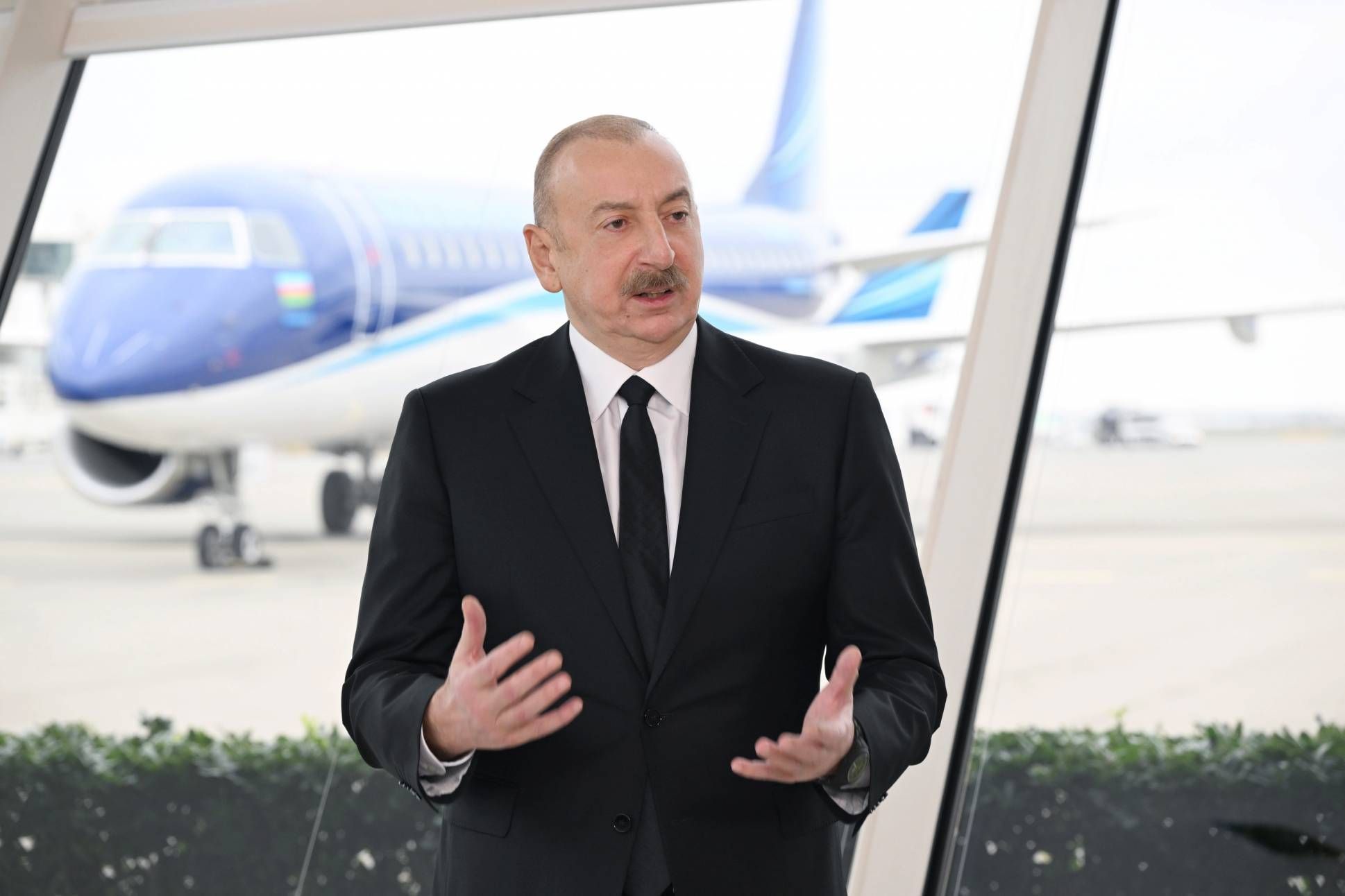 President of Azerbaijan at Heydar Airport