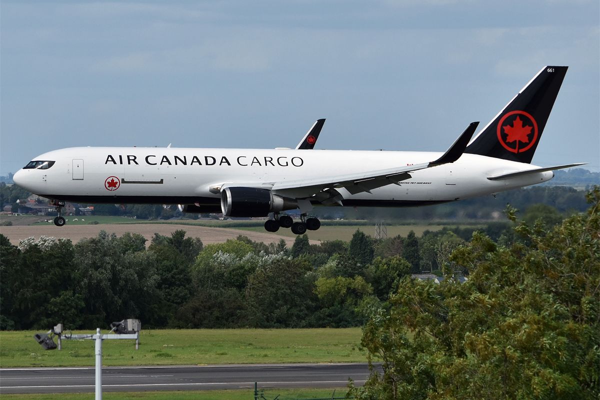 Air Canada Cargo Boeing 767 Landing In Liege