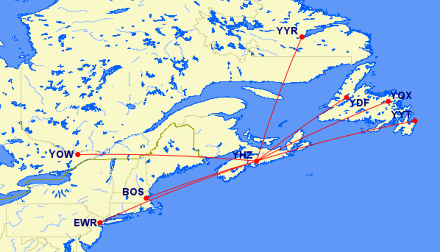 加拿大航空快運航線
