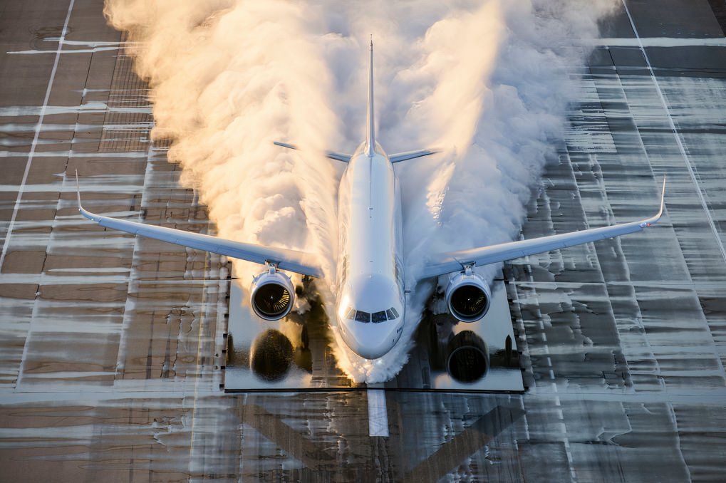 An Airbus A321neo flood test