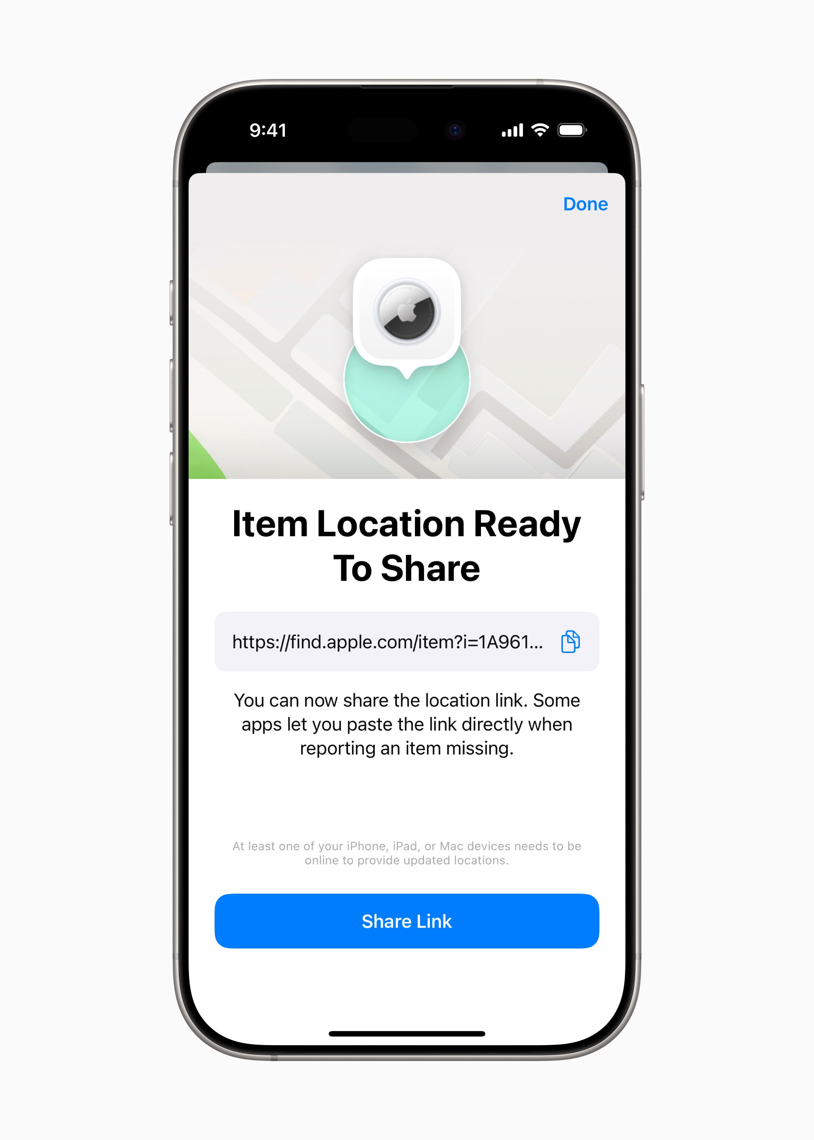 Apple-Share-Item-Location-Find-My-link