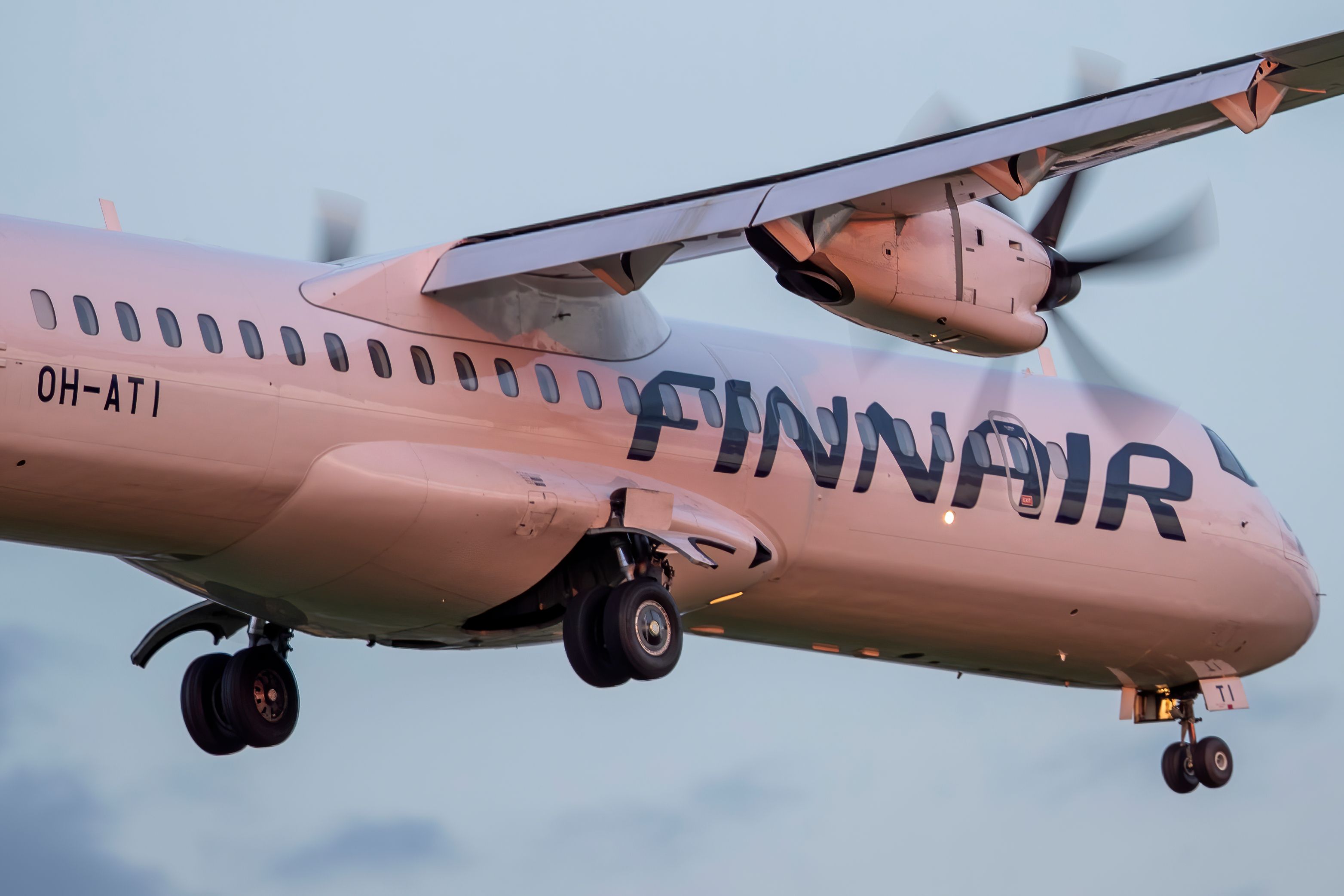 Finnair ATR 72 landing at Vilnius Airport VNO shutterstock_1796016697