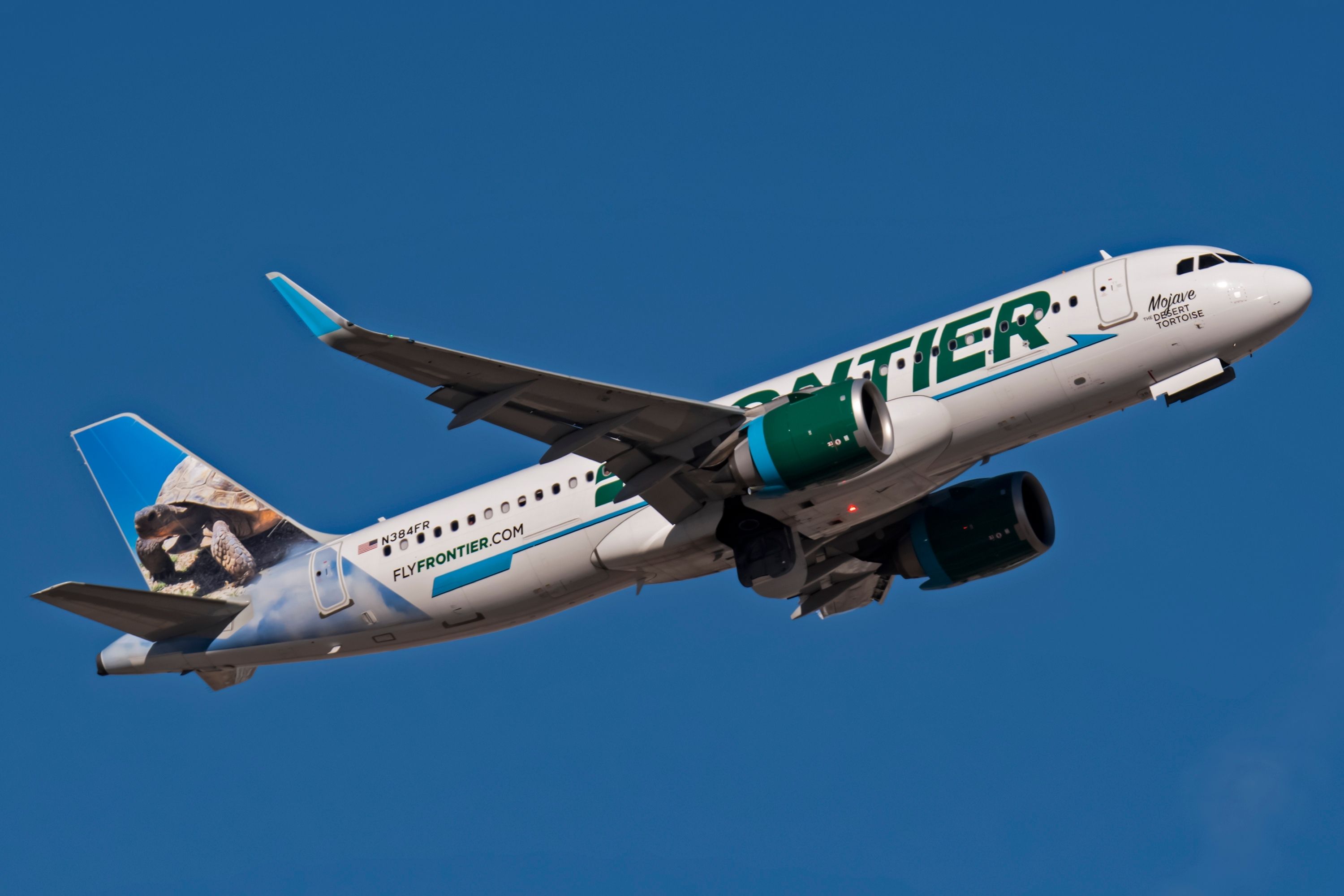 Frontier Airlines Airbus A320neo with the CFM International LEAP-1A shutterstock_2247847229