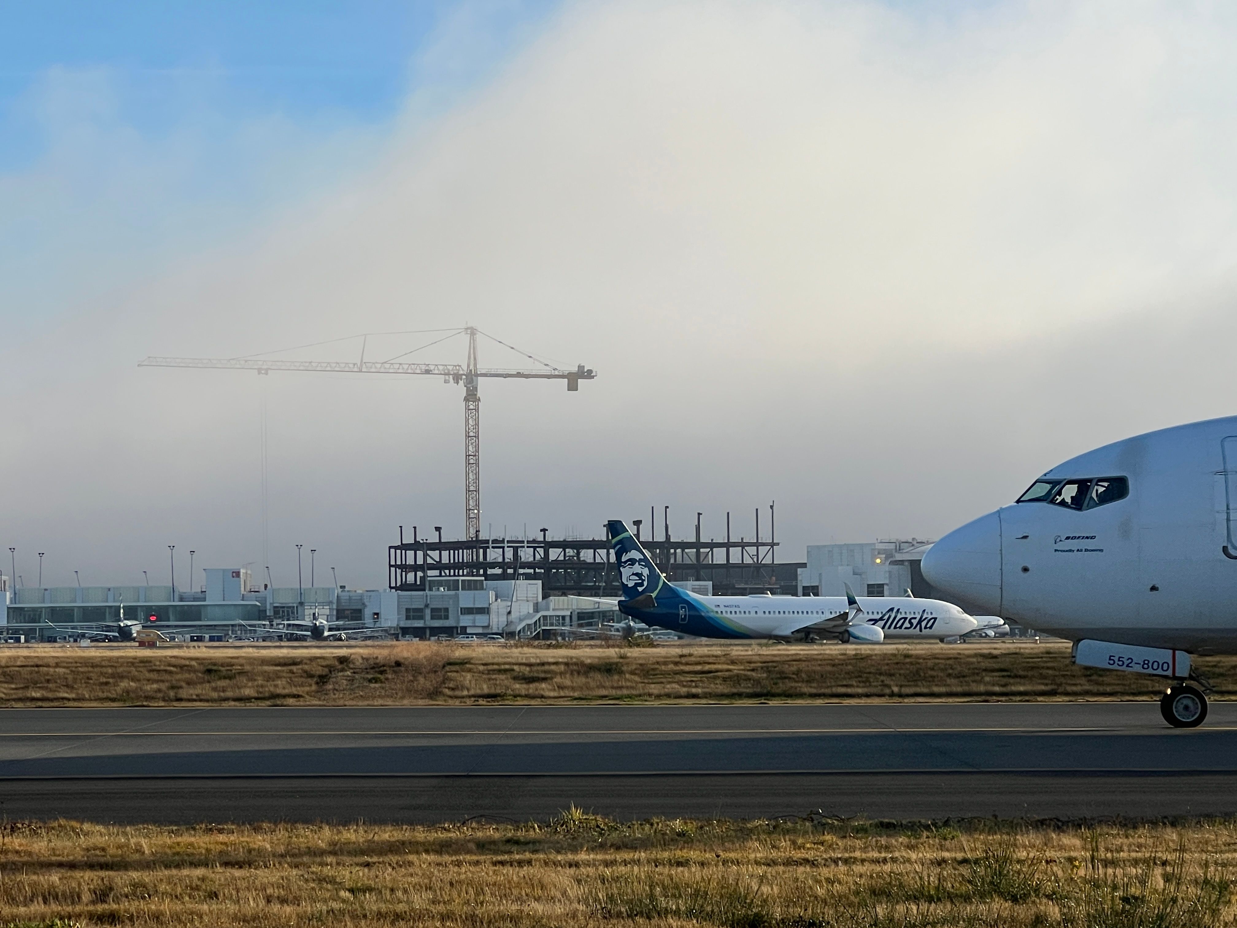 Construction at SEA airport, December 2024