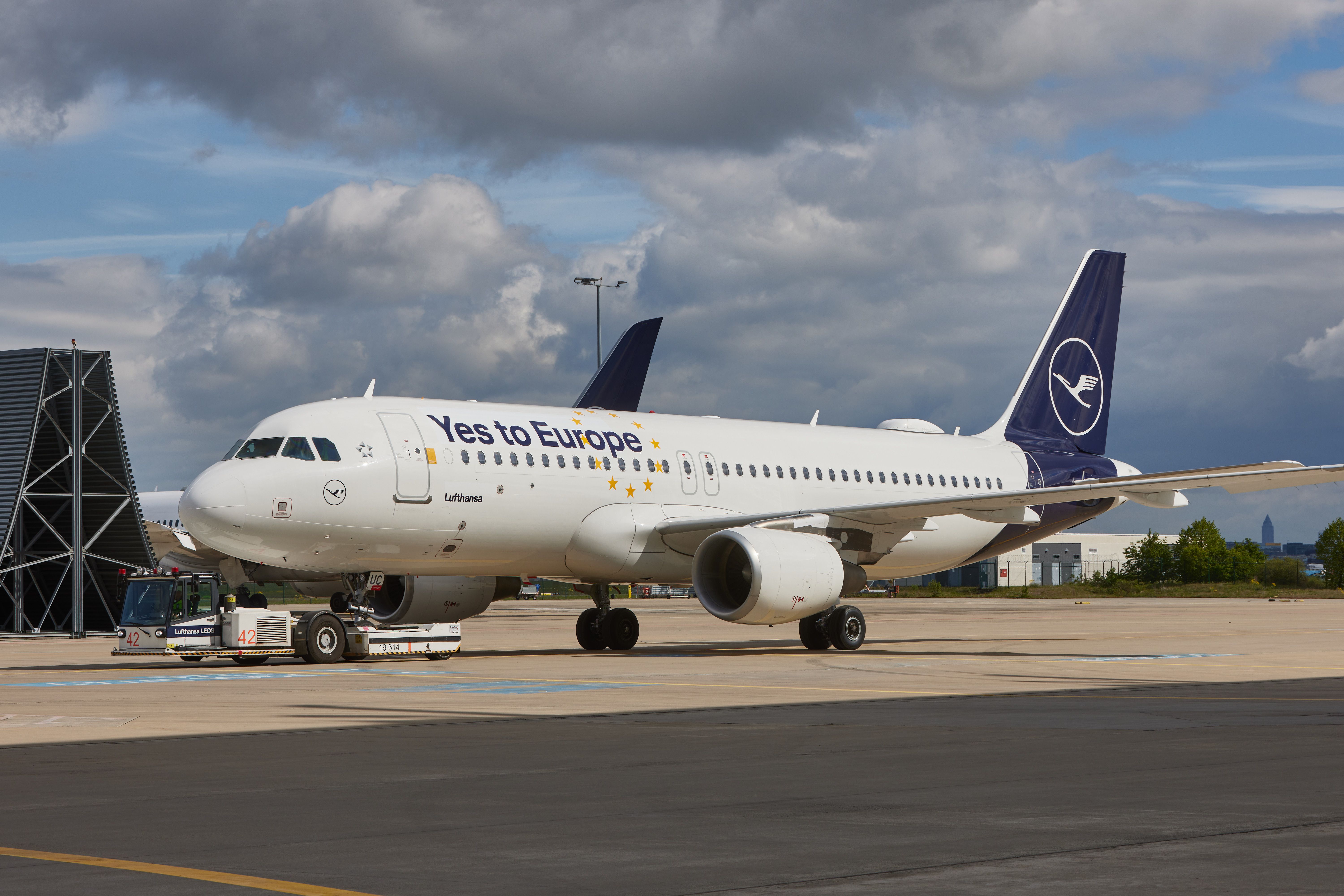 Lufthansa Yes To Europe Airbus A320ceo on the ground at Frankfurt Airport FRA