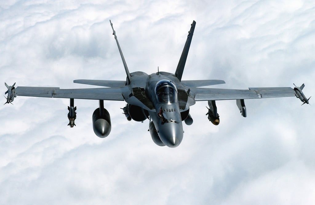 Photo of an F:A-18A Hornet in flight