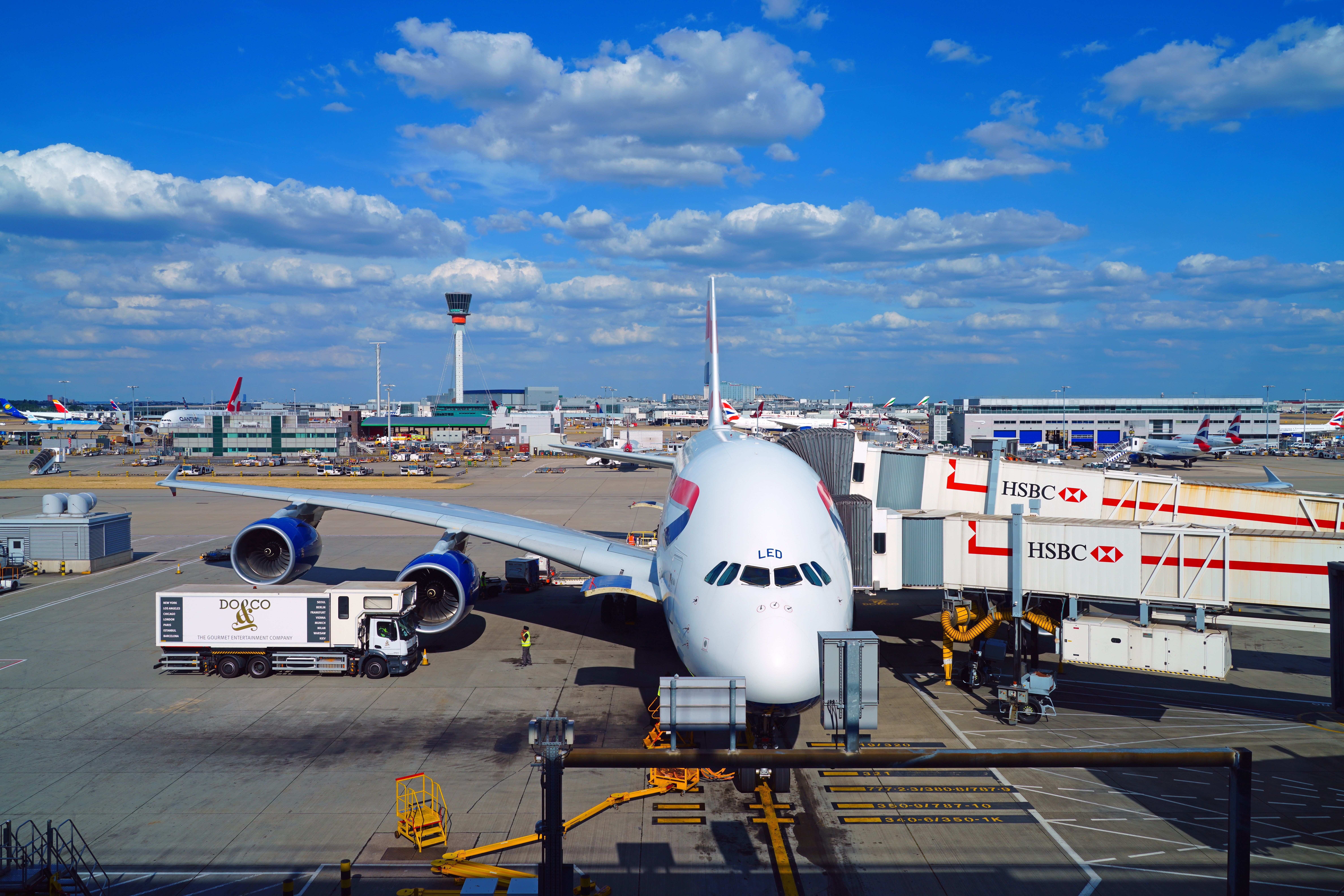 British Airways Airbus A380 Parked At Heathrow