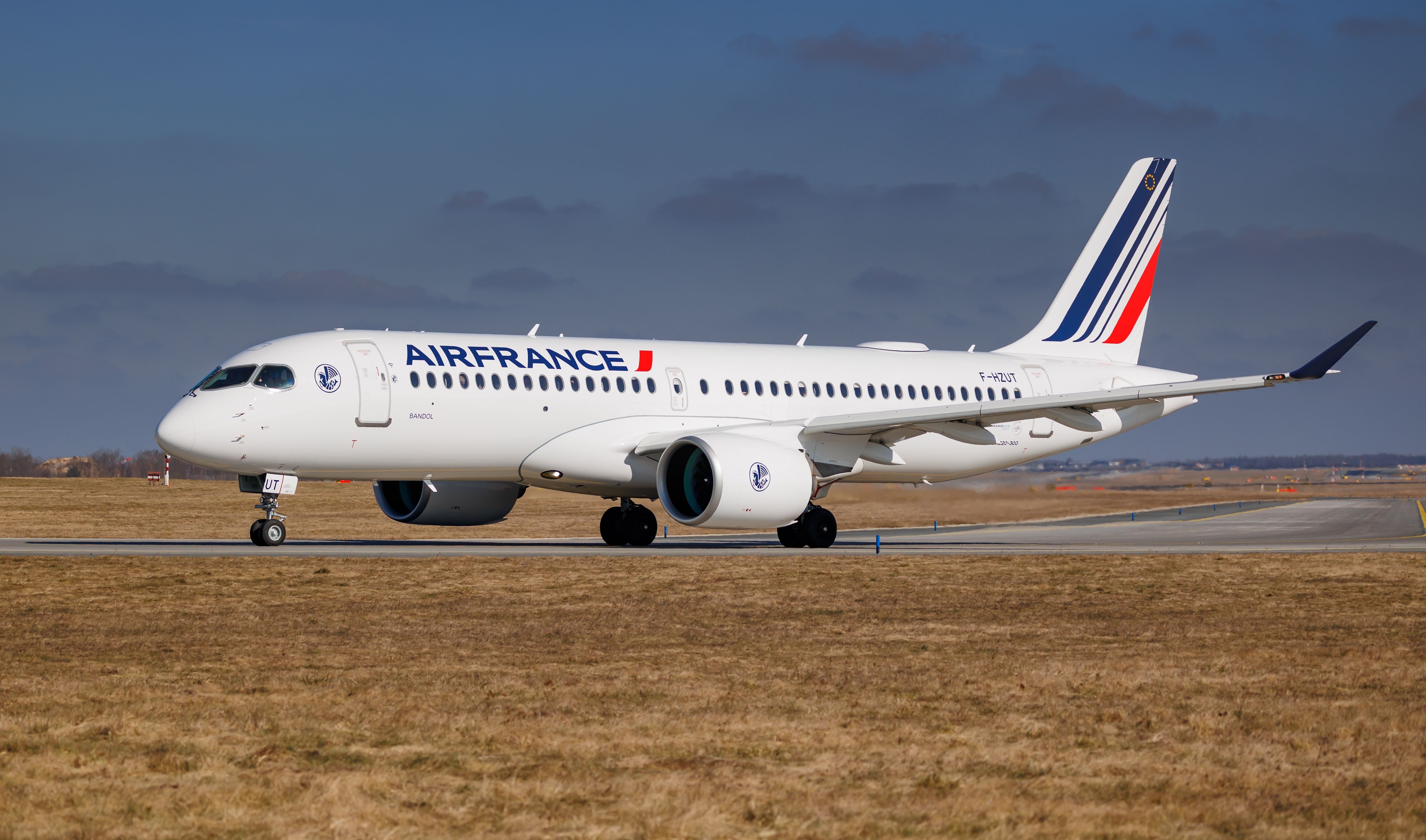 Air France Airbus A220 Taxiing In Prague