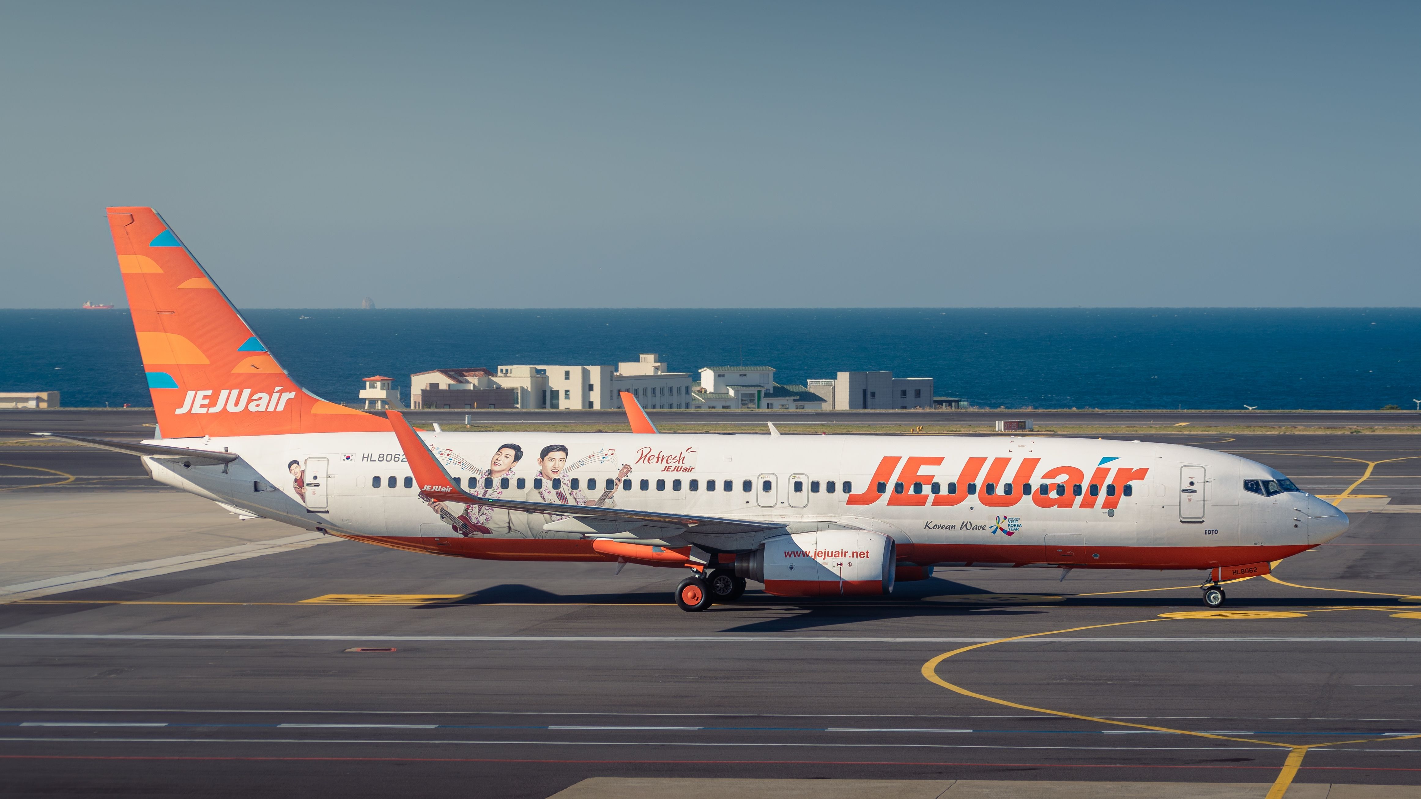 A Jeju Air Boeing 737-800 ready for takeoff