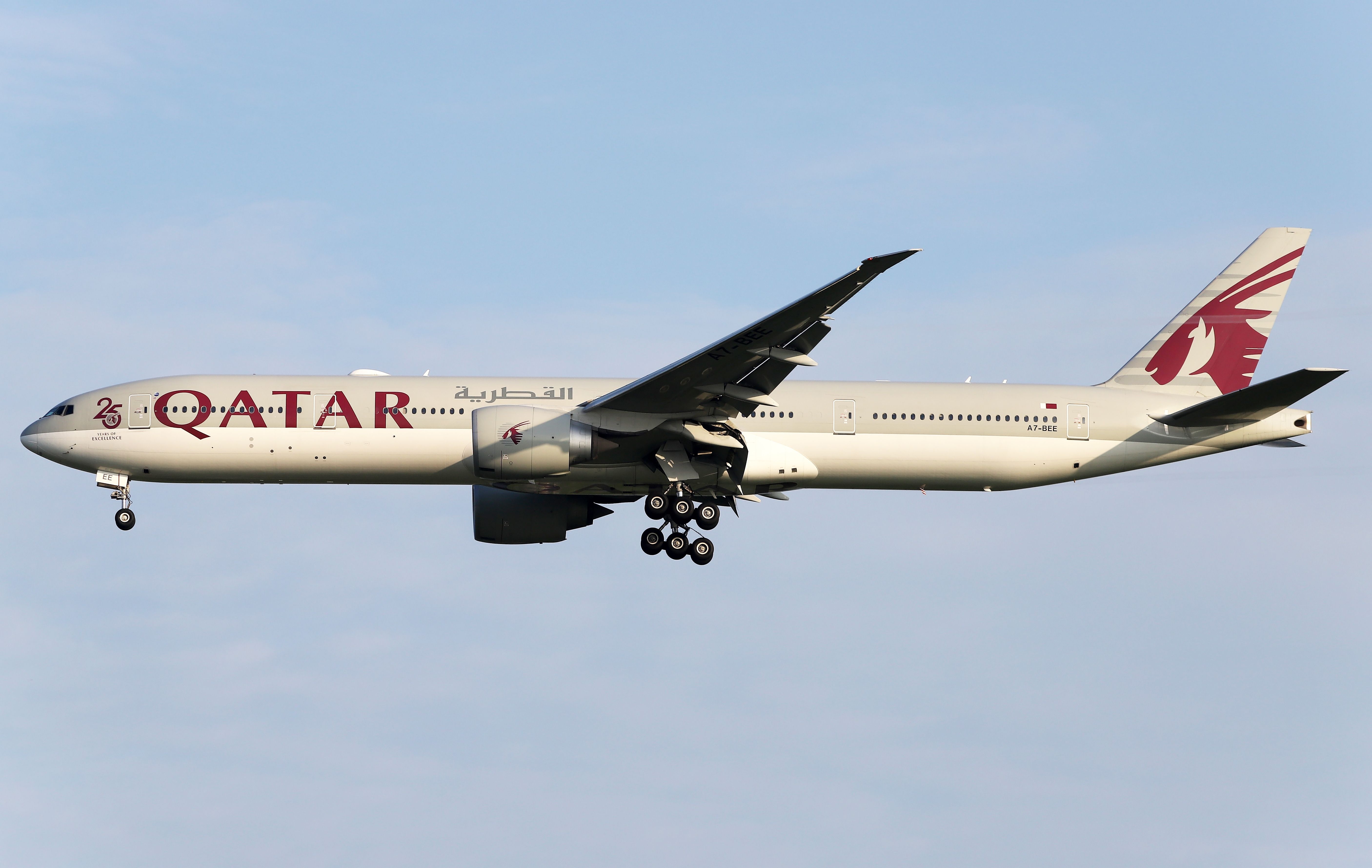 Qatar Airways Boeing 777 Landing In Jakarta