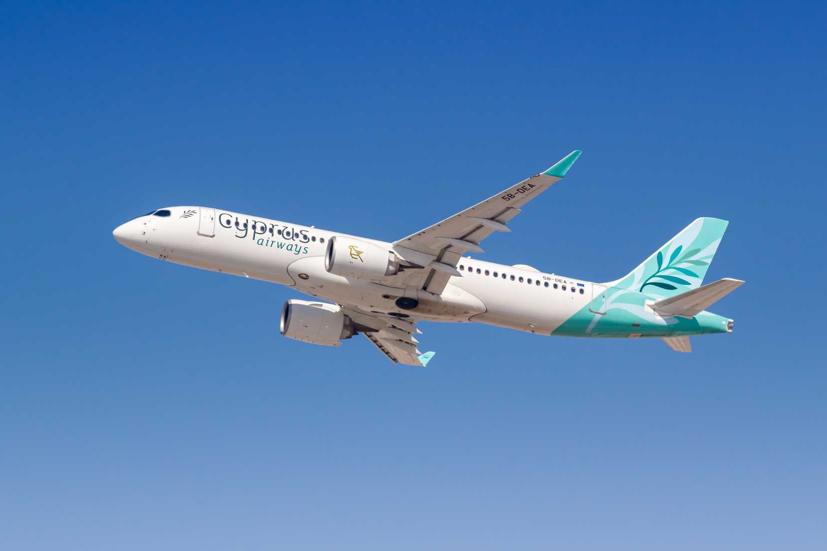 These Are Europe's Leading Airbus A220 Operators A snowy airport runway with a plane taking off in the distance.