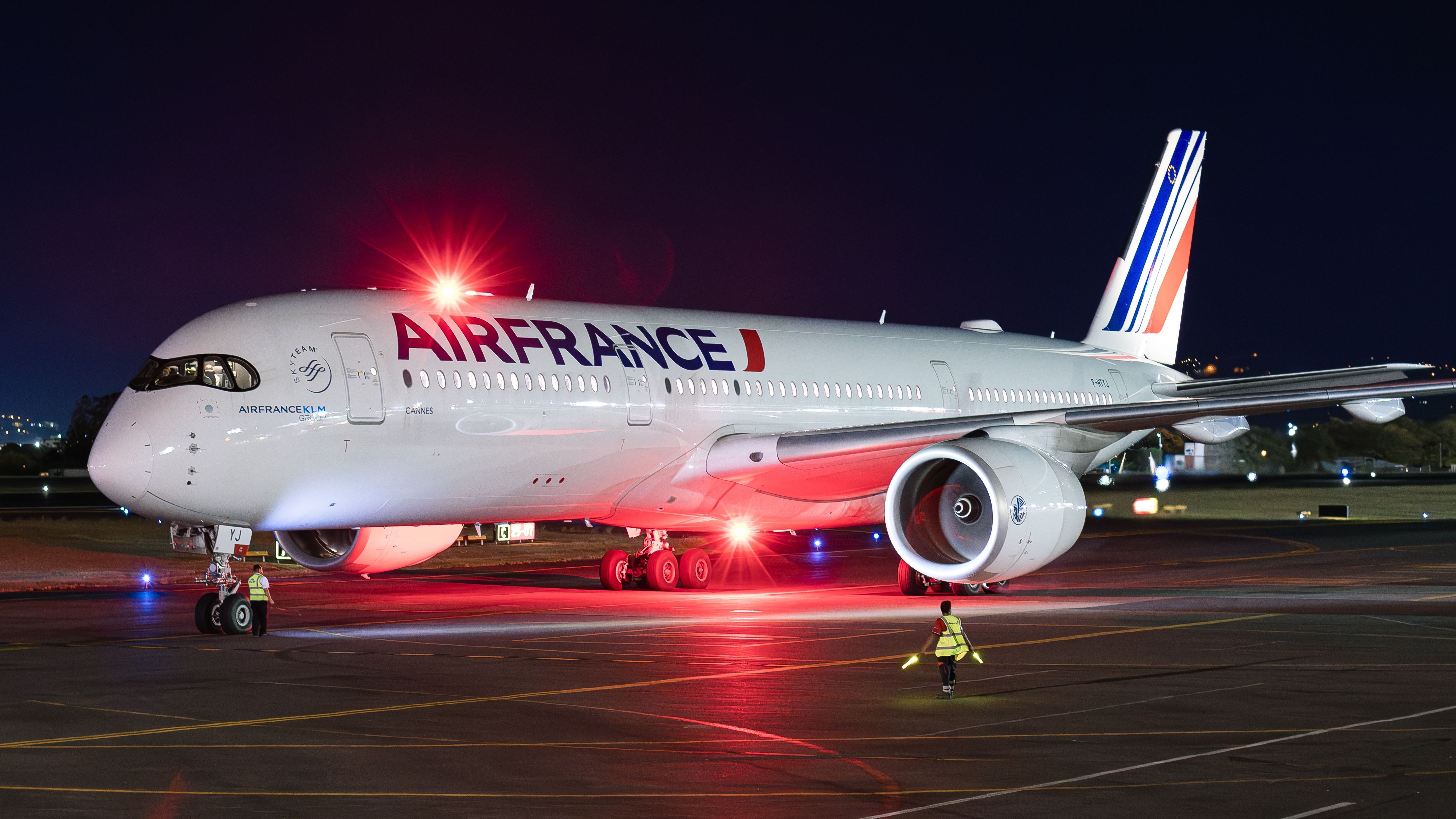 Air France Airbus A350 Taxiing At Night