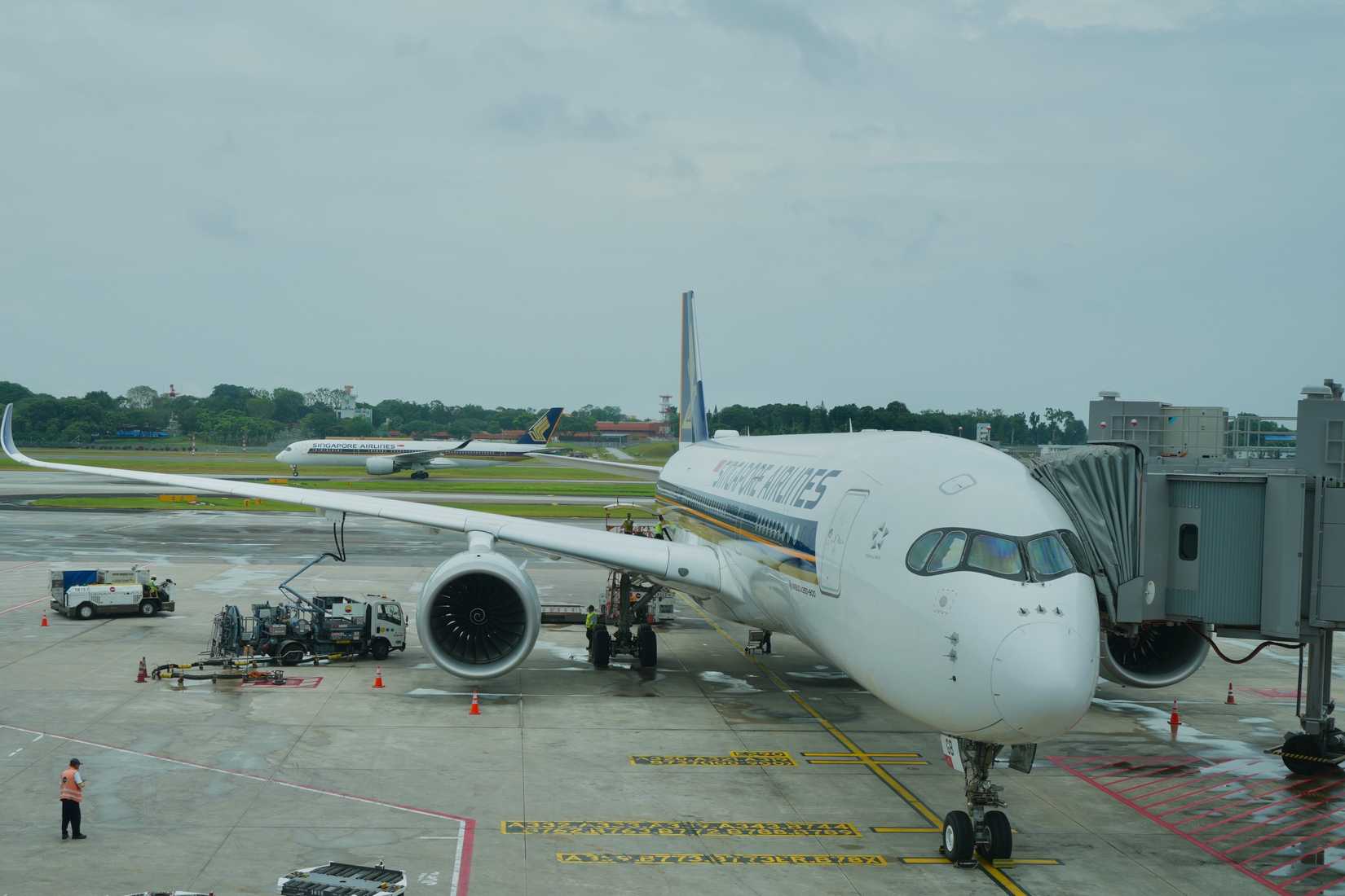 Singapore Airlines Airbus A350 Parked In Singapore