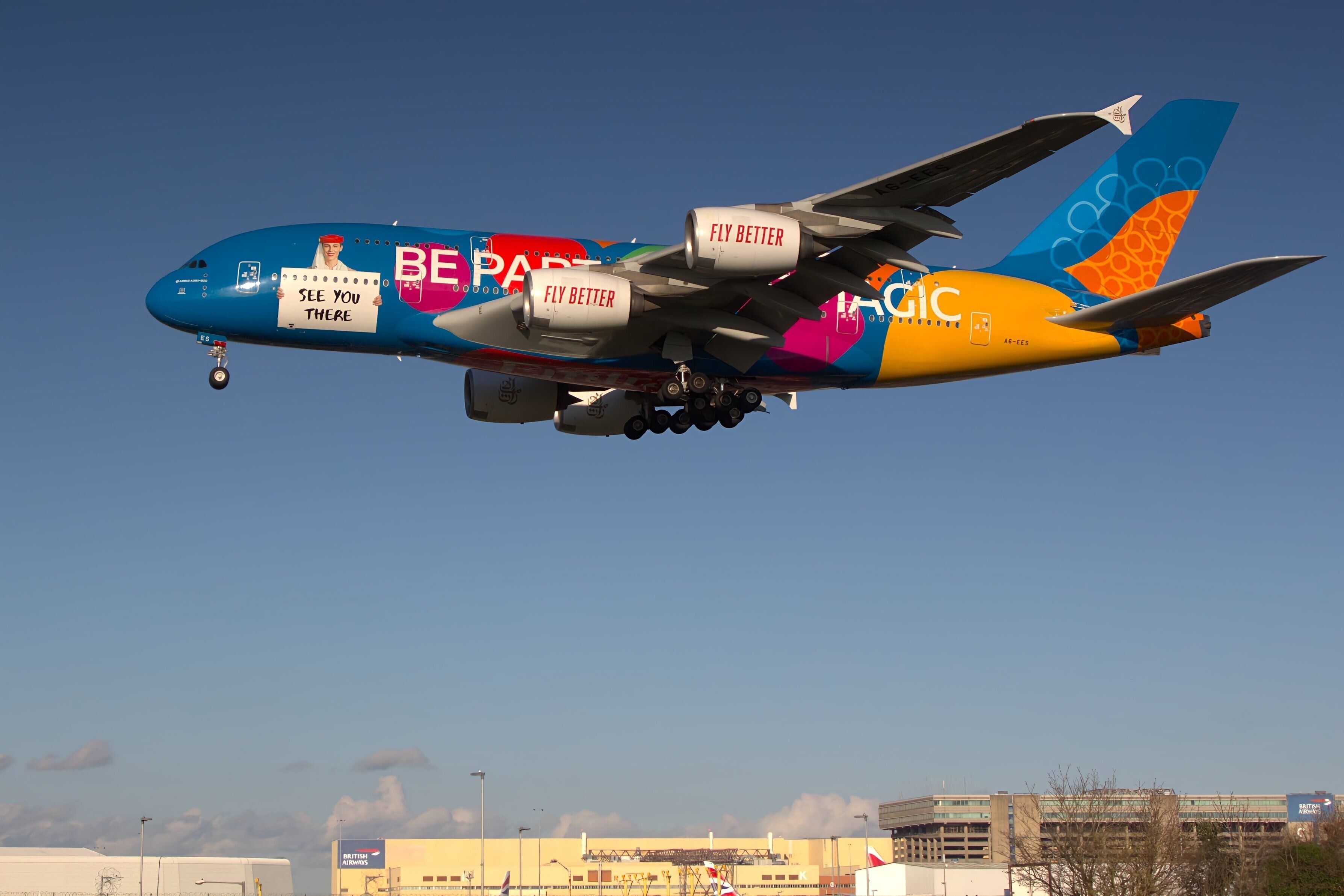 Emirates Airbus A380 Special livery Inflight