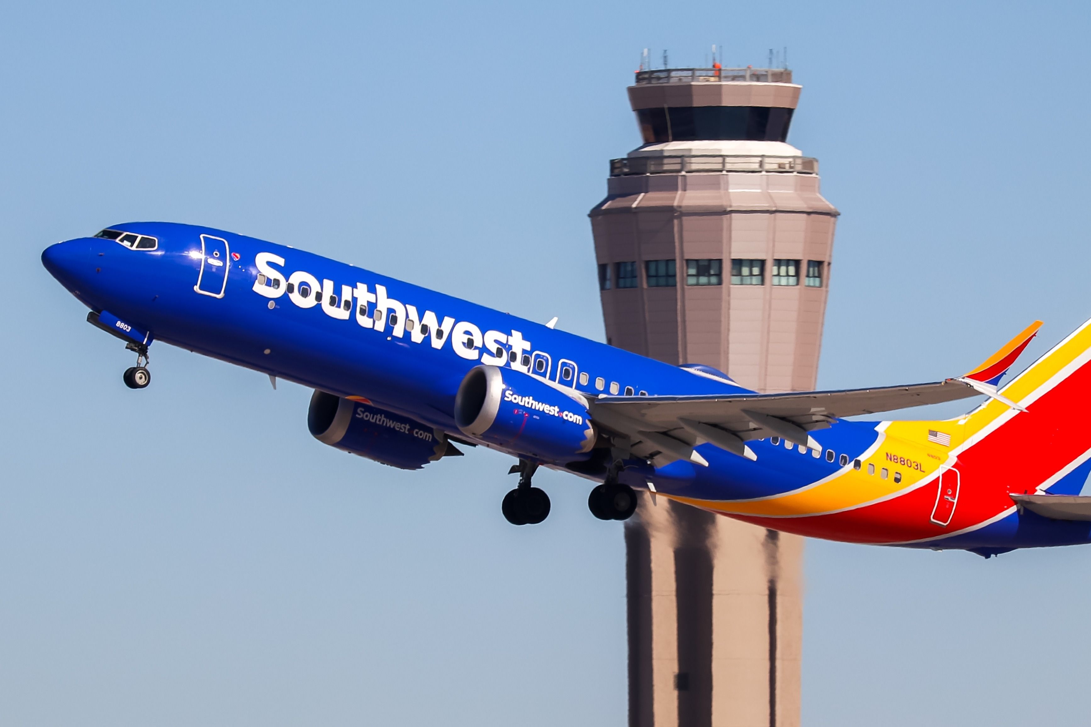 Southwest Airlines Boeing 737 MAX departing LAS