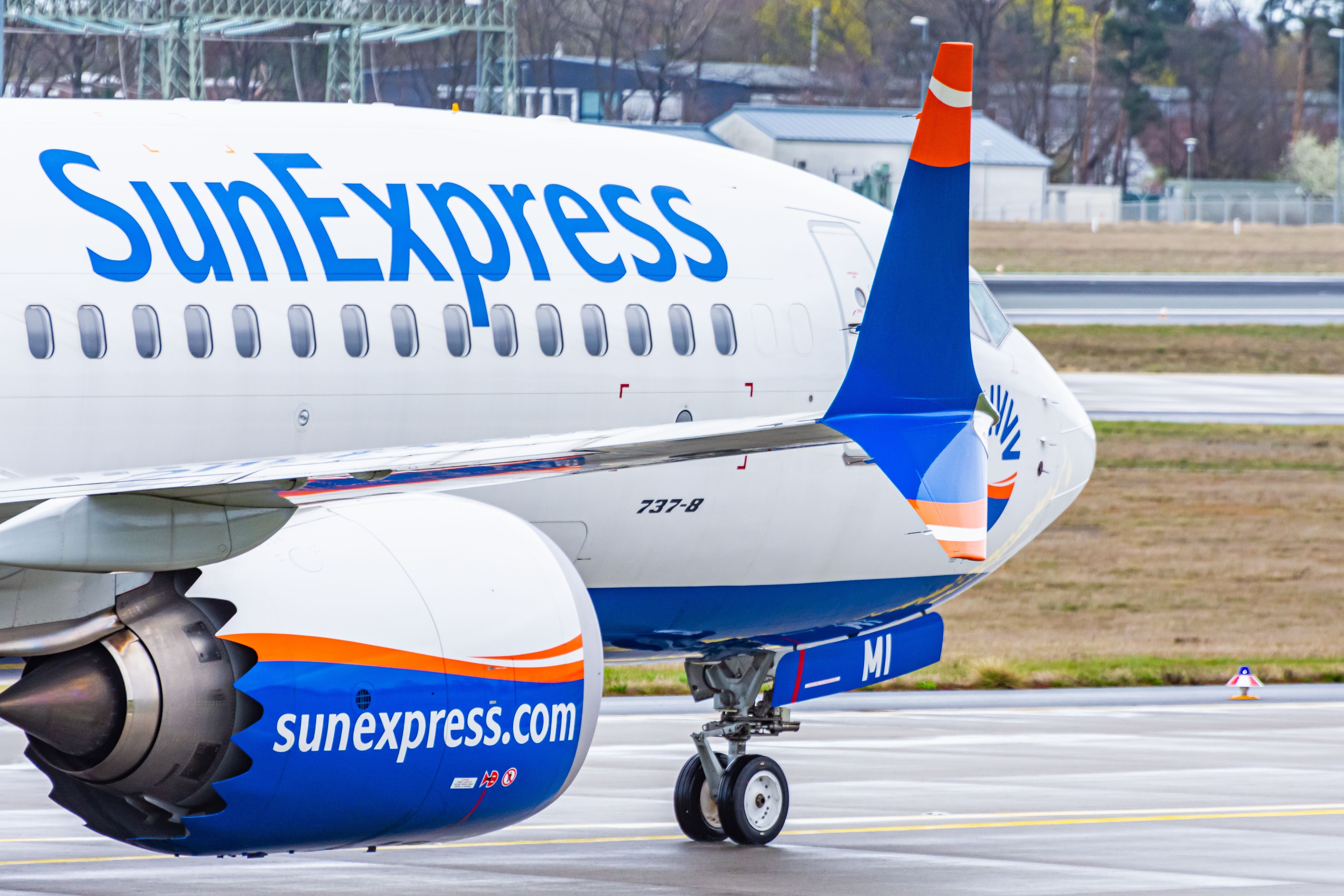 SunExpress Boeing 737 MAX taxiing at Franfkurt Airport FRA shutterstock_2453131521