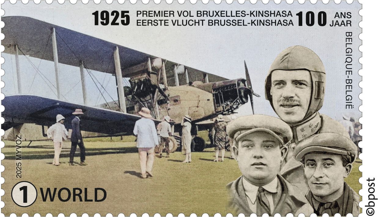 Belgian's first African Flight 100th Anniversary Stamp