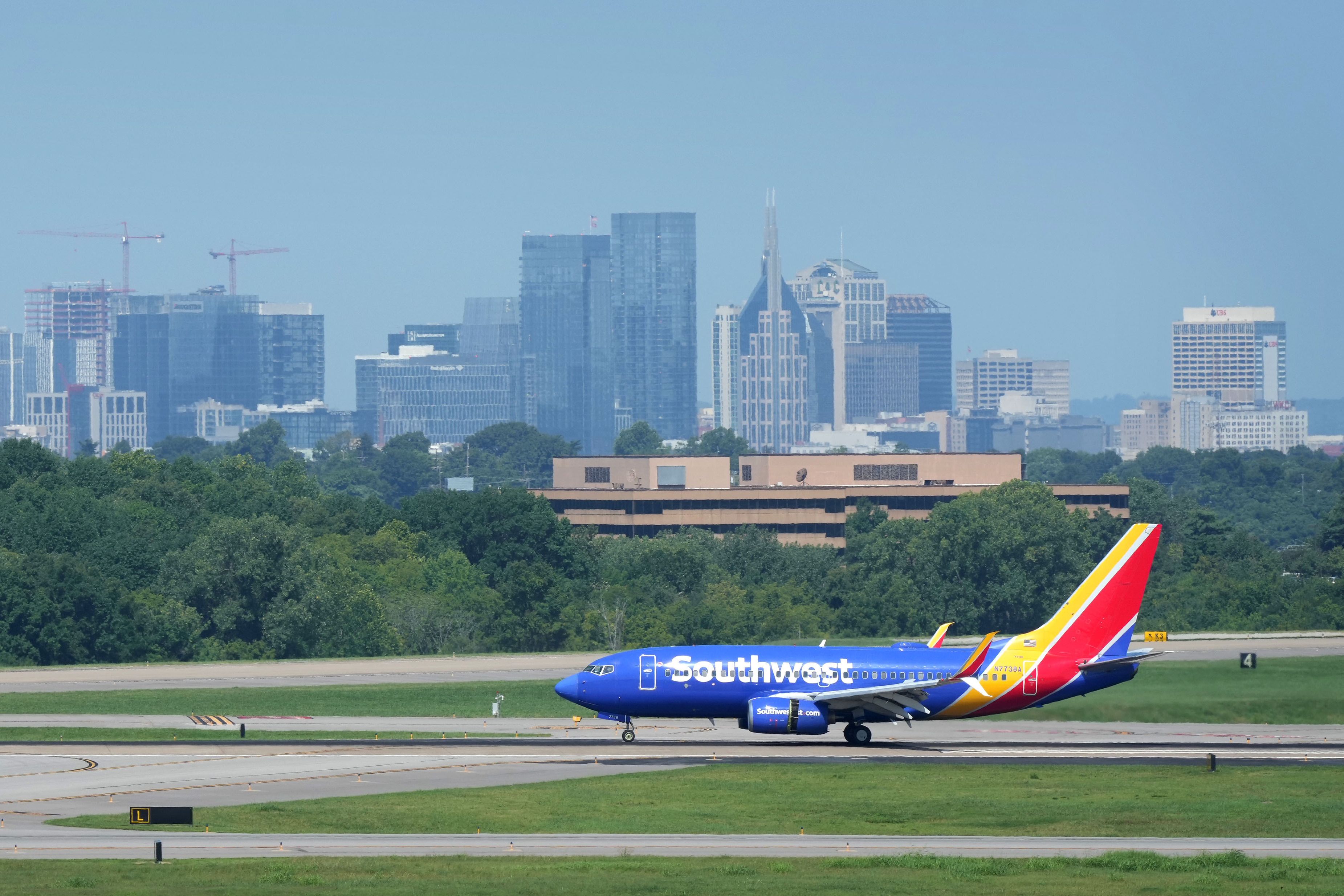 A Southwest plane at Nashville International Airport