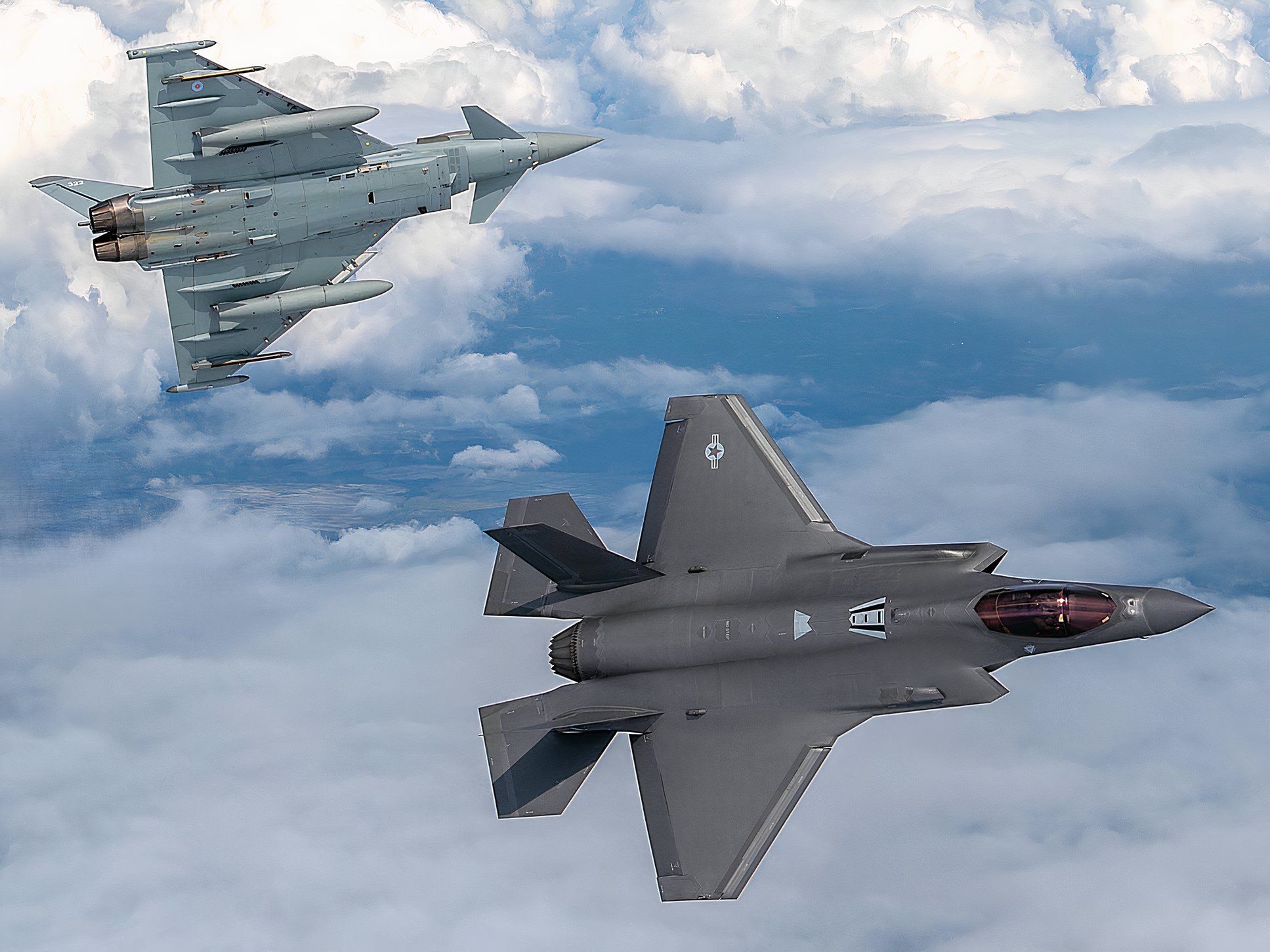 6652216 - 4x6 - 歐洲戰鬥機颱風和 F-35 黑豹脫離