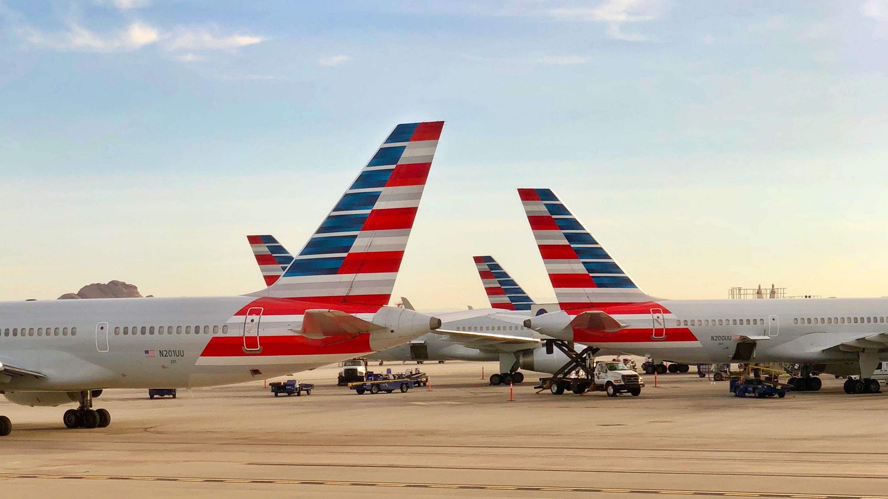 American Airlines aircraft at Phoenix Sky Harbor International Airport PHX shutterstock_1106596007