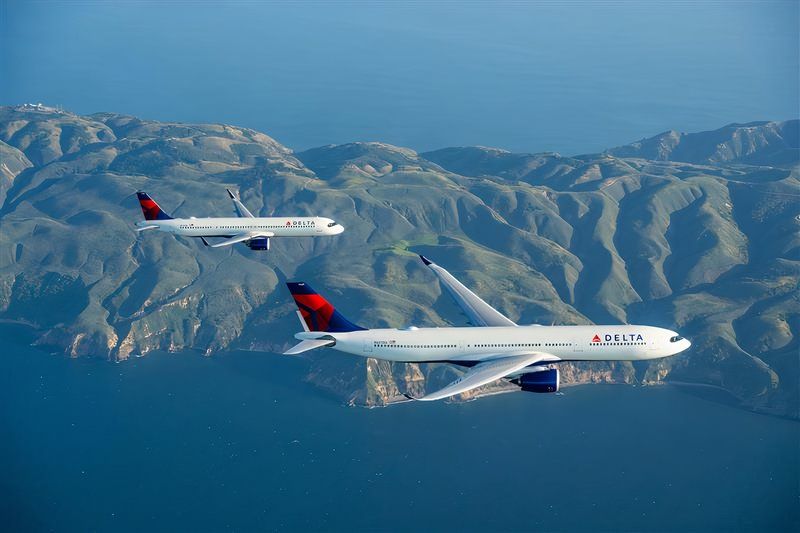 Delta Air Lines formation flying rendering