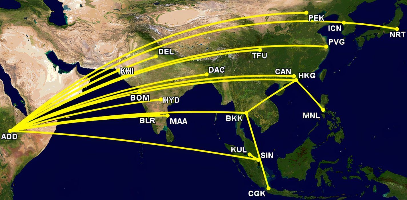 ET Asian passenger routes