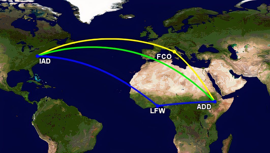 Ethiopian's IAD routes