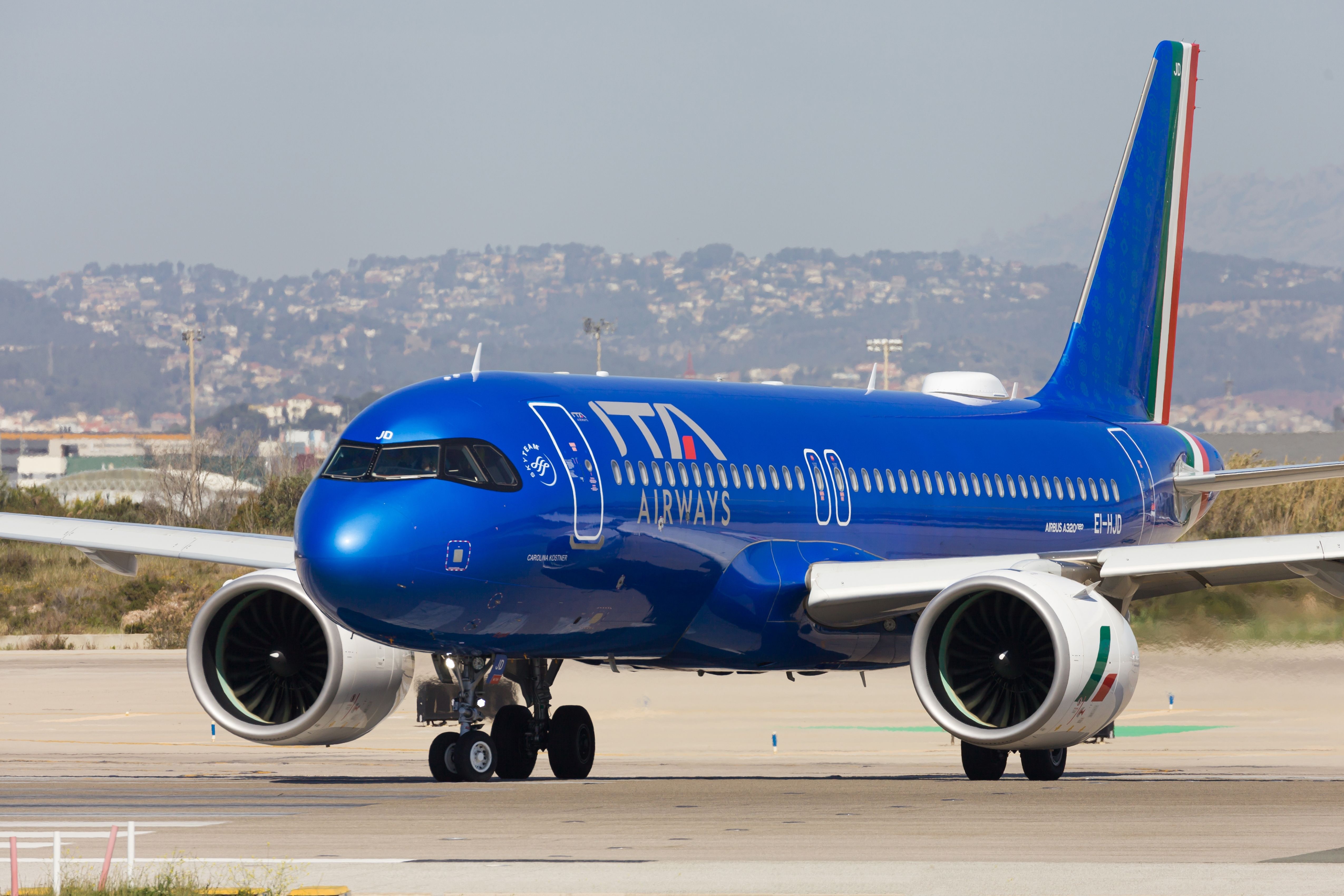 ITA Airways Airbus A320neo at BCN shutterstock_2449411105