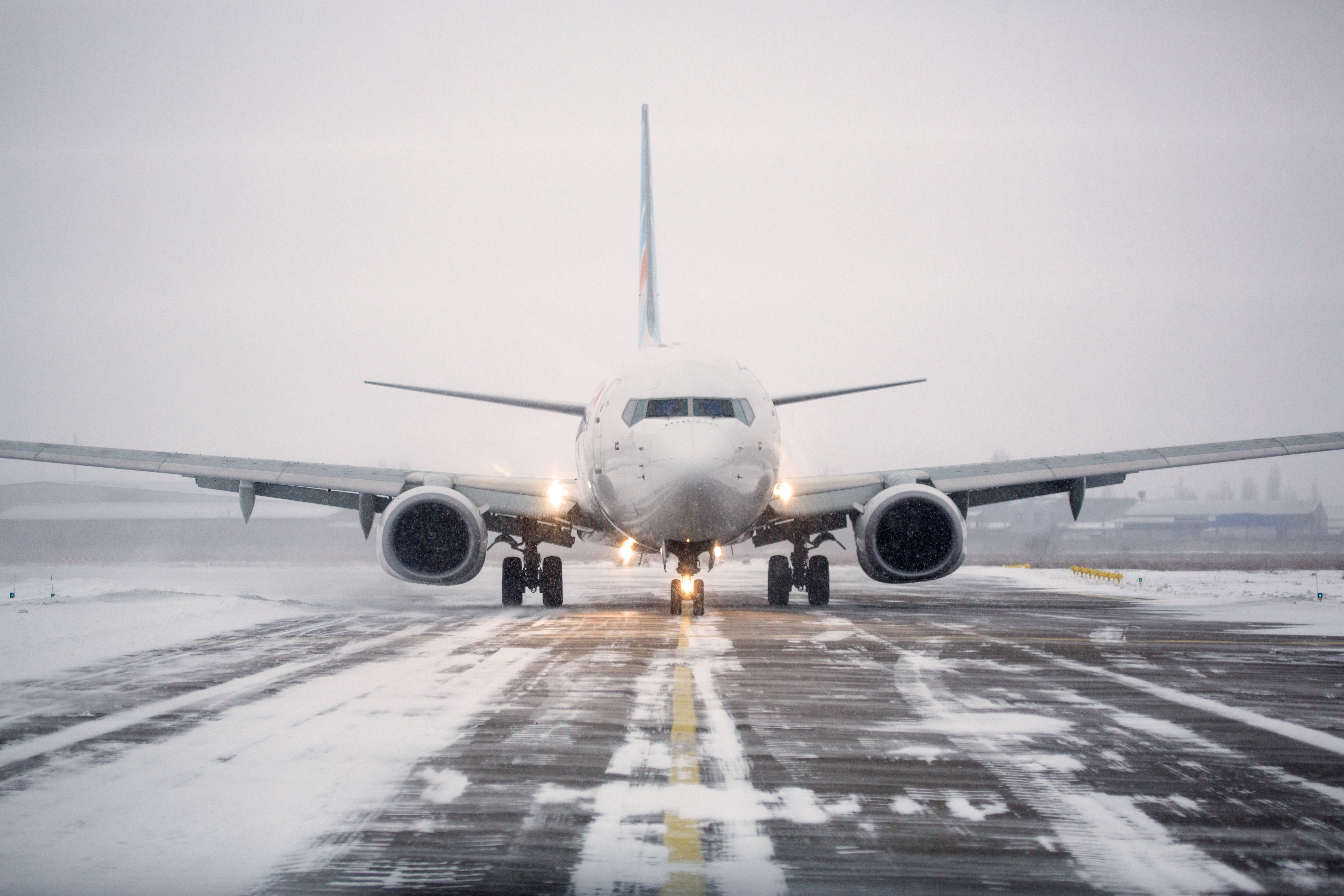 Boeing 737 On Snowy Runway