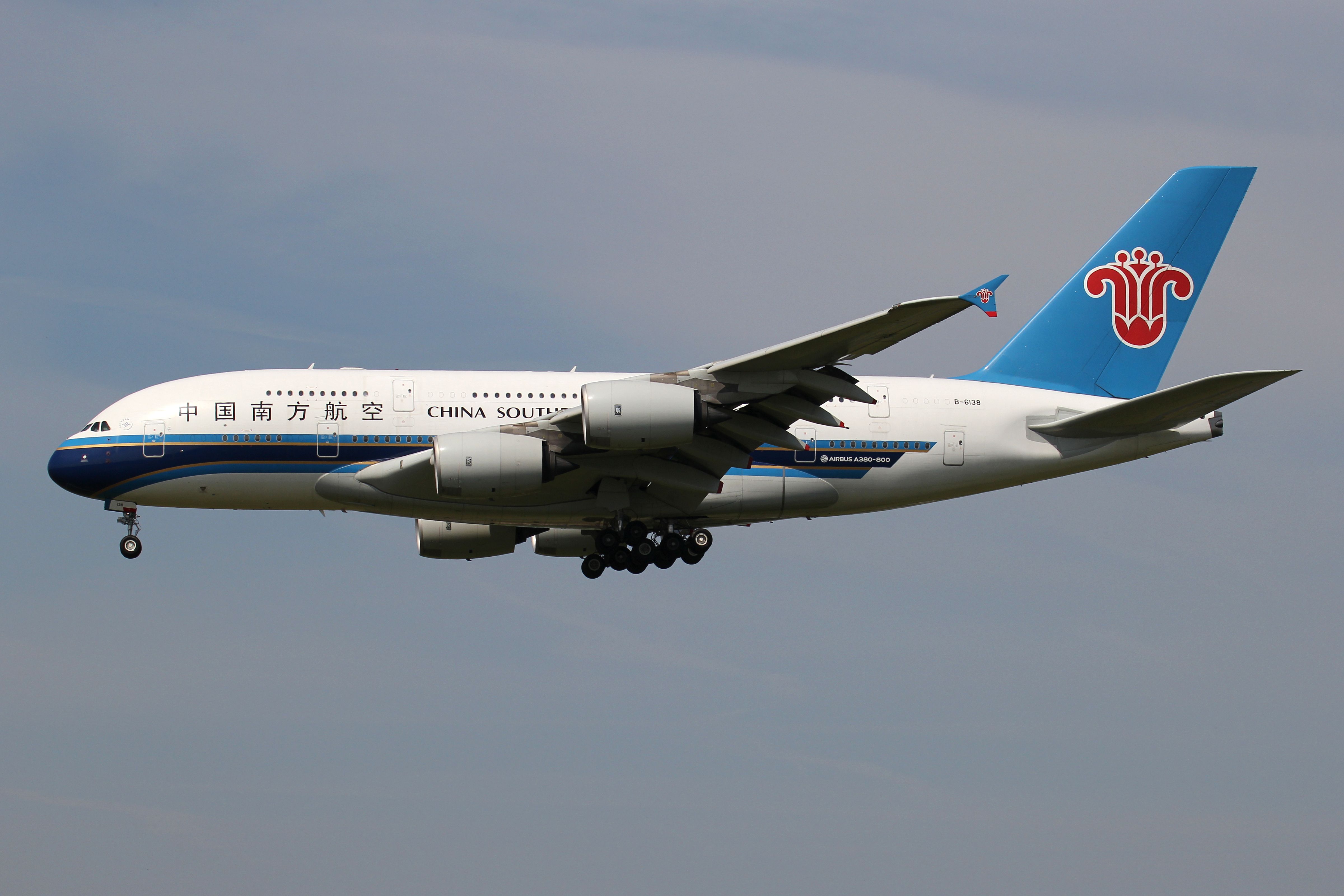 China Southern A380 Landing In Amsterdam