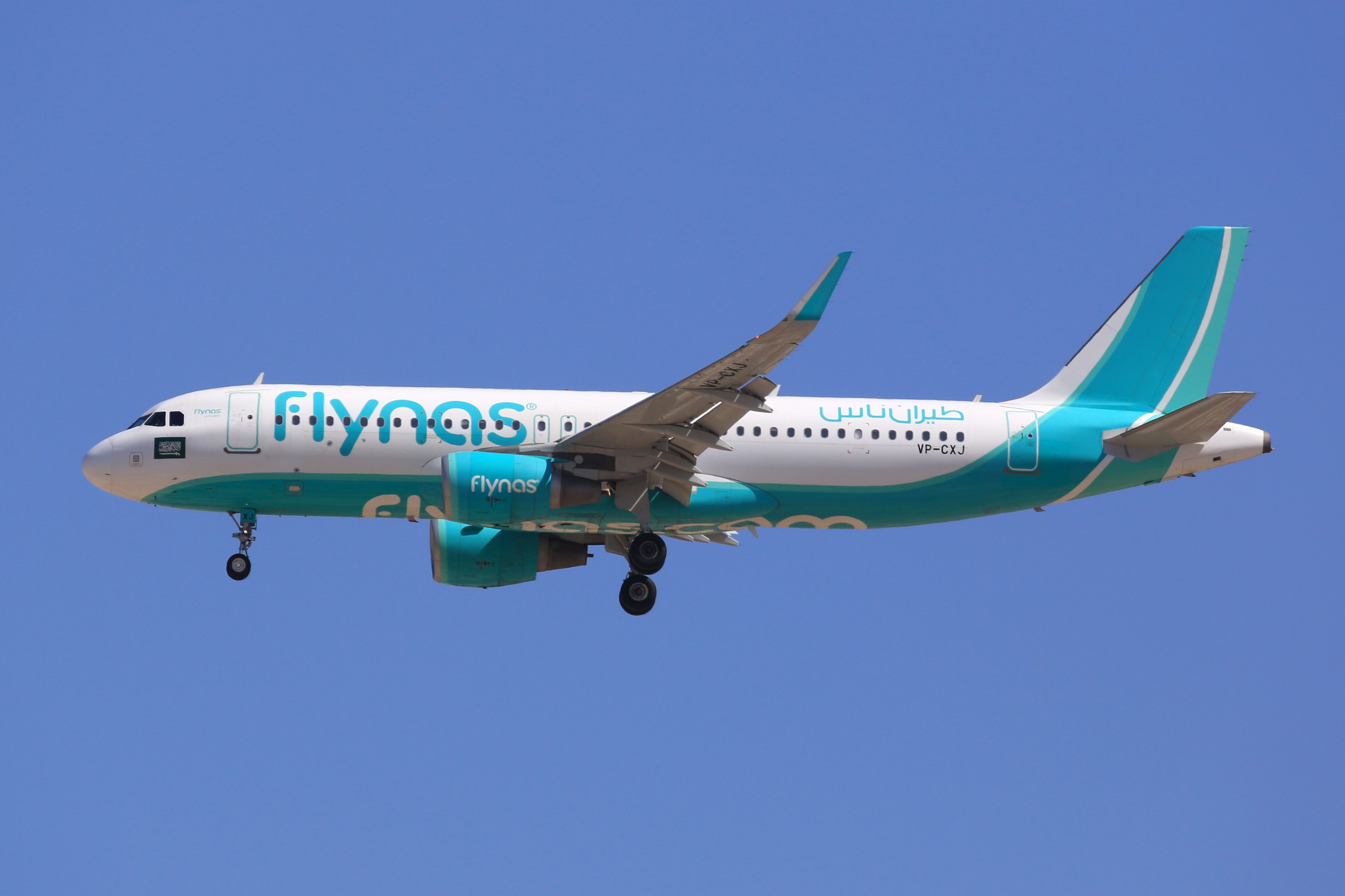 Flynas 空中巴士 A320 降落在杜拜