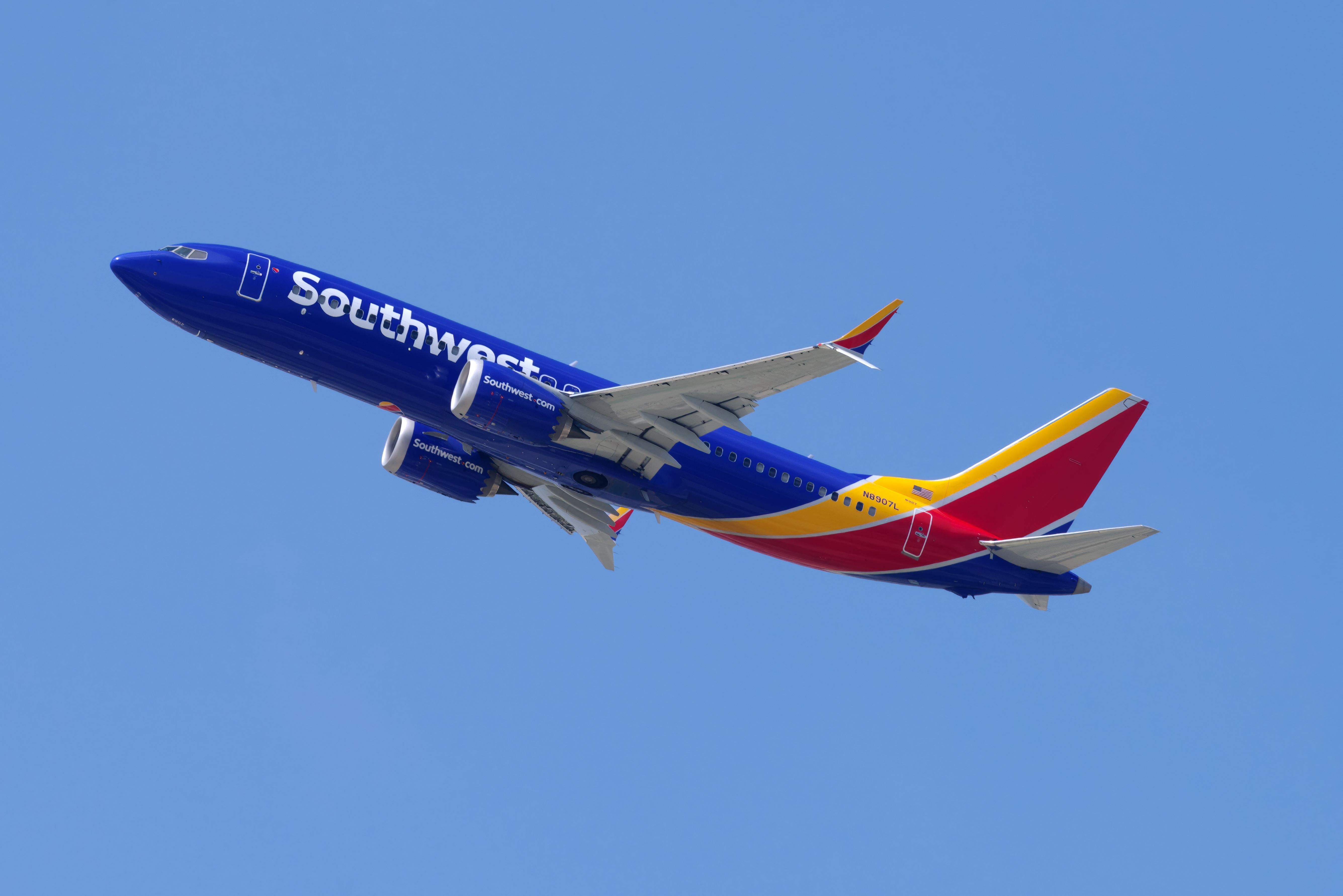 Southwest Airlines Boeing 737 Max 8 with registration N8907L