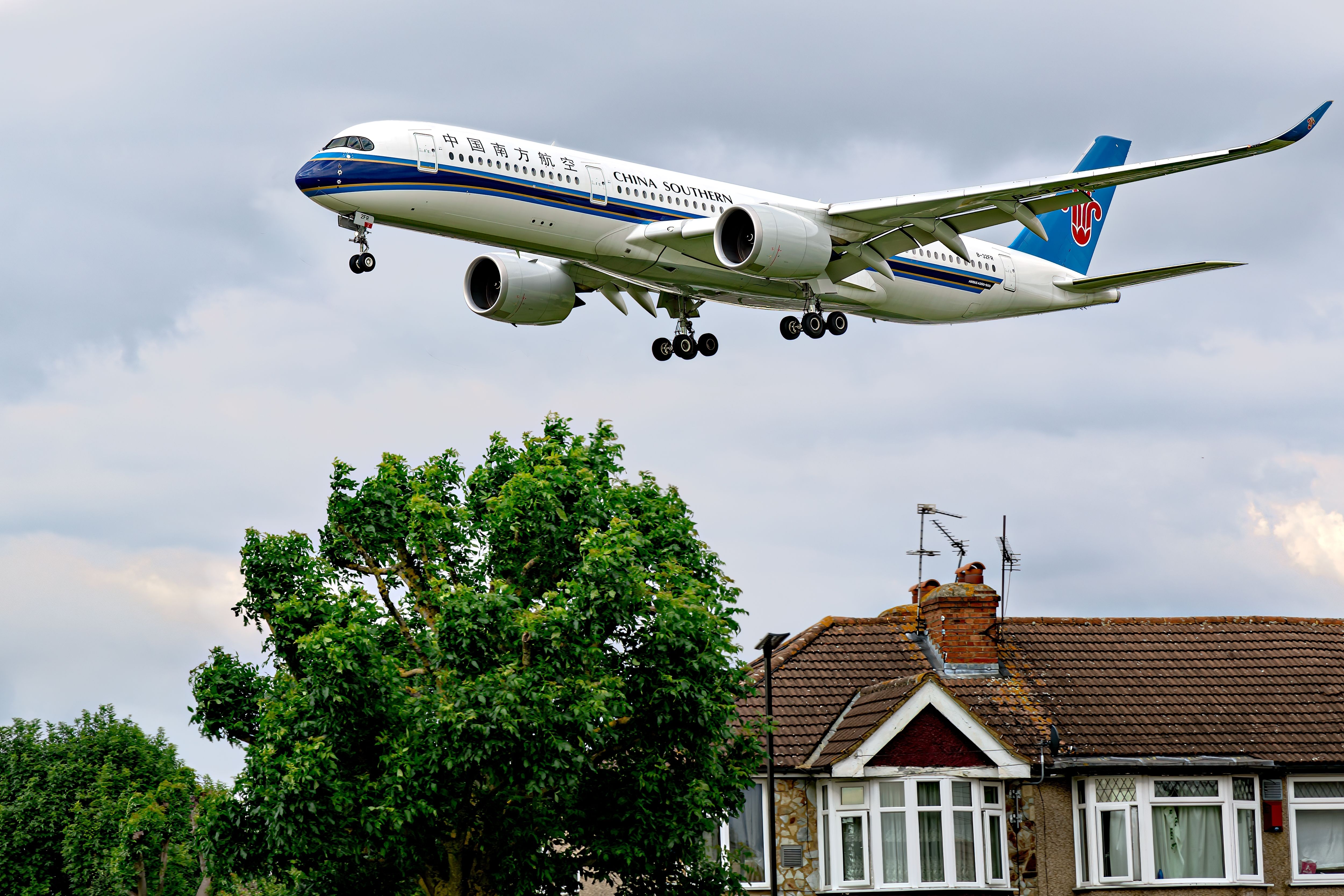 China Southern Airbus A350 Landing At Heathrow