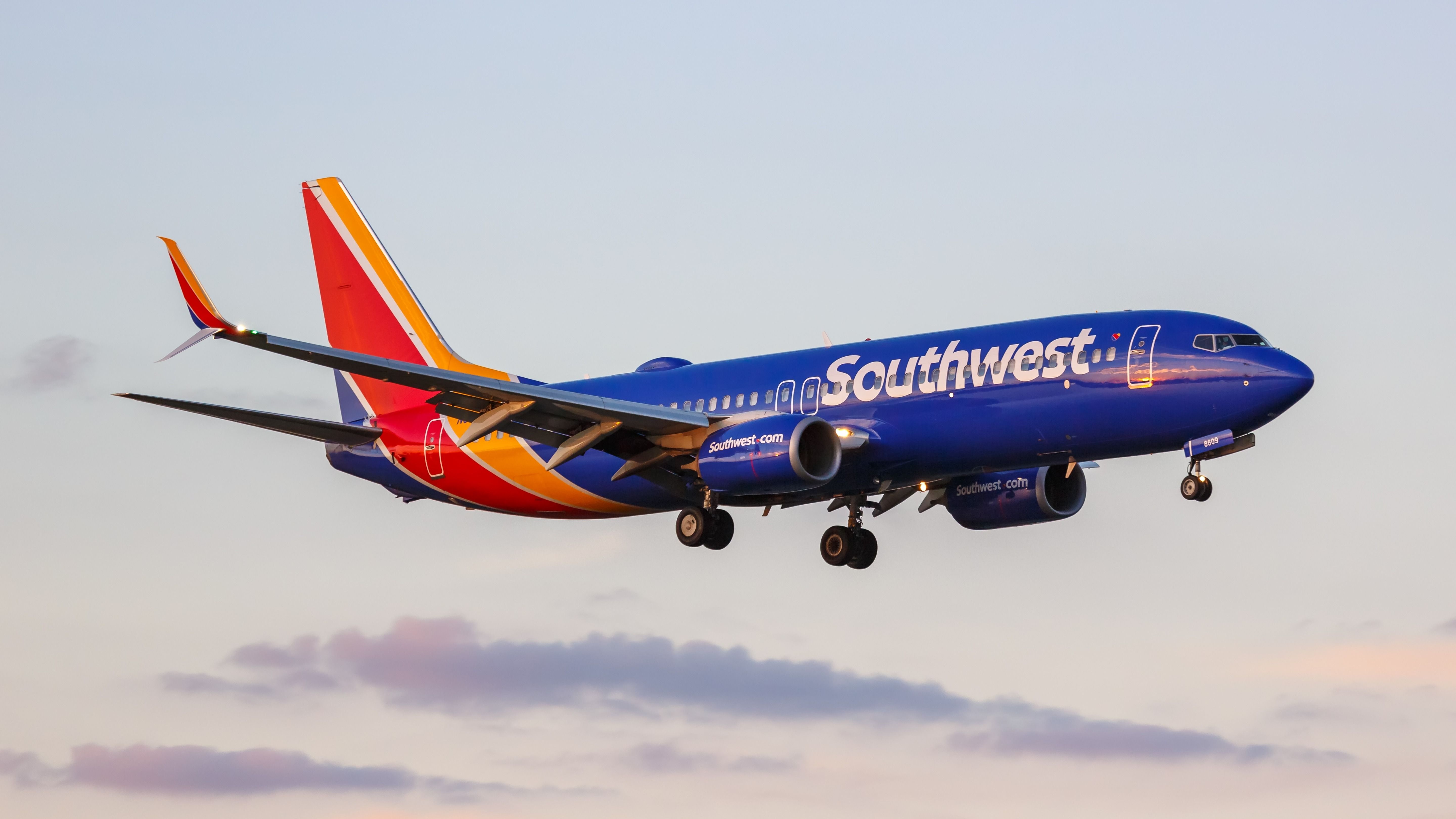 西南航空公司波音737-800登陸DAL Shutterstock_2276269611