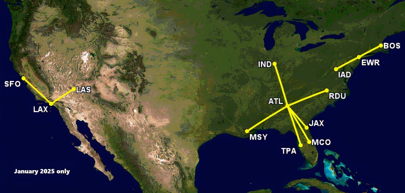 The USA’s 10 Shortest Boeing 757 Flights This Month